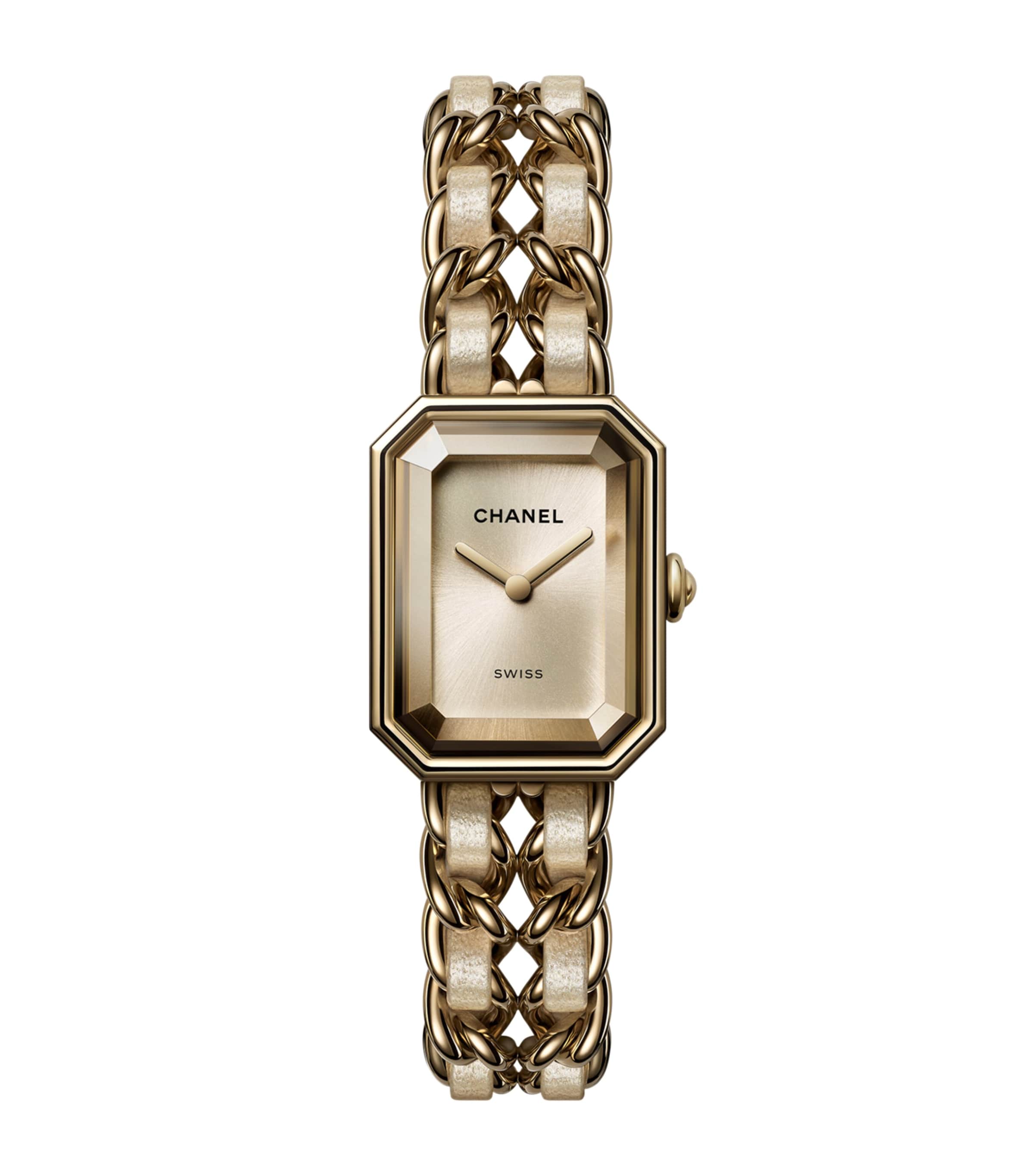CHANEL Yellow Gold Première Iconic Chain Watch 20mm Golden Brown