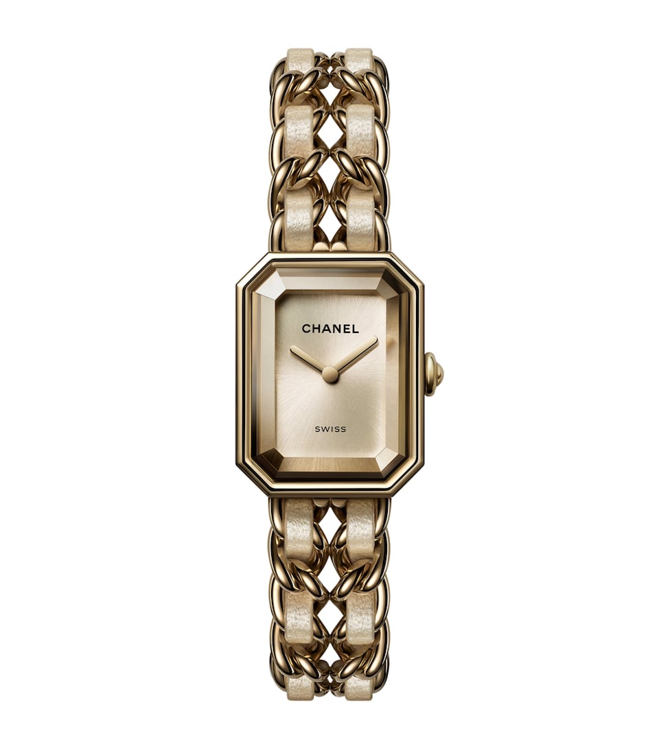 CHANEL Yellow Gold Première Iconic Chain Watch 20mm Golden Brown