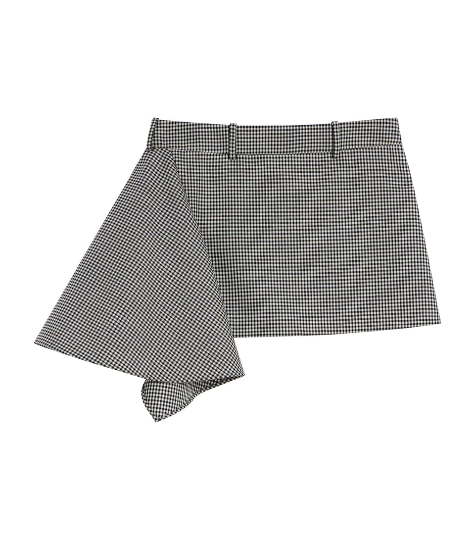 Givenchy Womens Wool Houndstooth Slashed Mini Skirt
