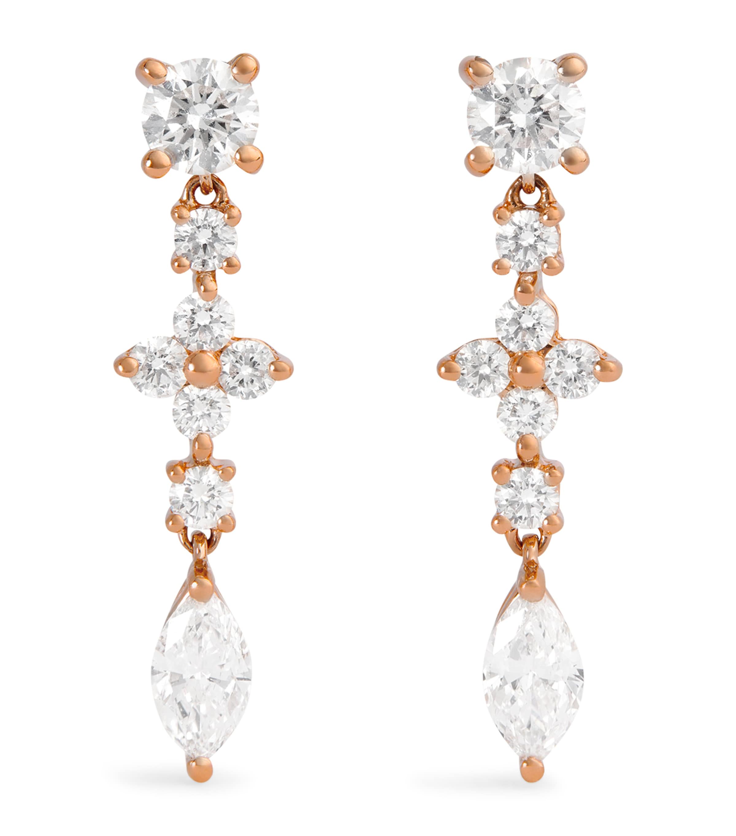 Rose Gold and Diamond Vivi Drop Earrings