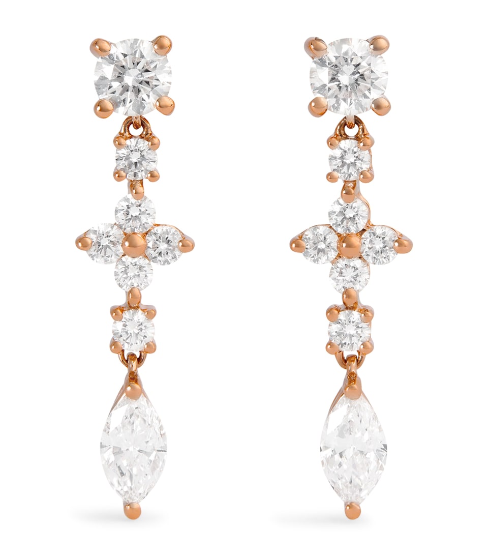 Rose Gold and Diamond Vivi Drop Earrings