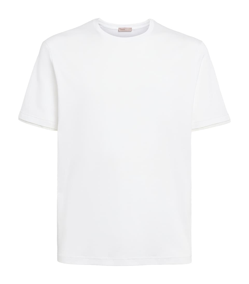 Herno Mens Cotton Layered T-Shirt White