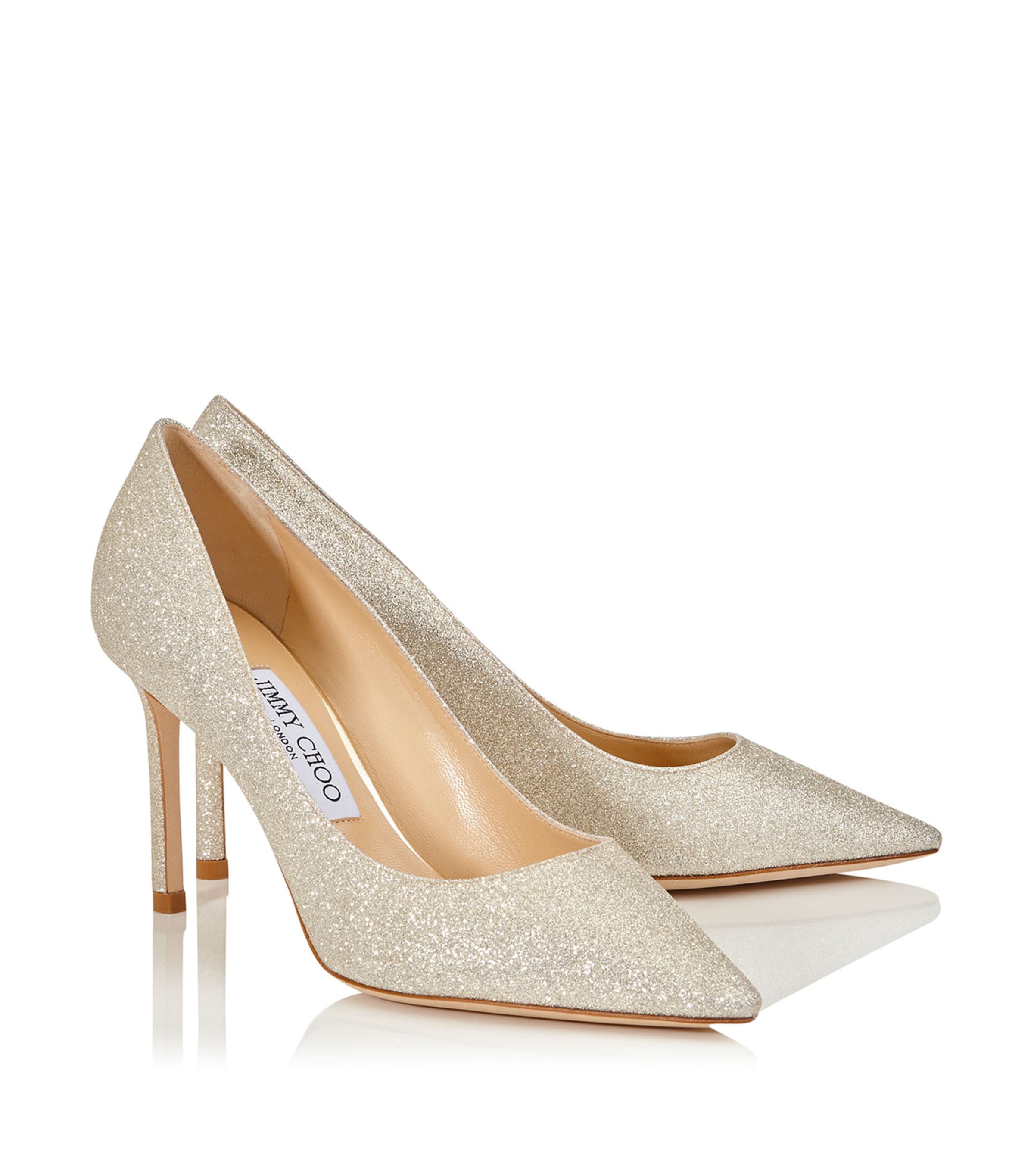 Jimmy Choo Neutral Romy 60 Glitter Pumps | Harrods US