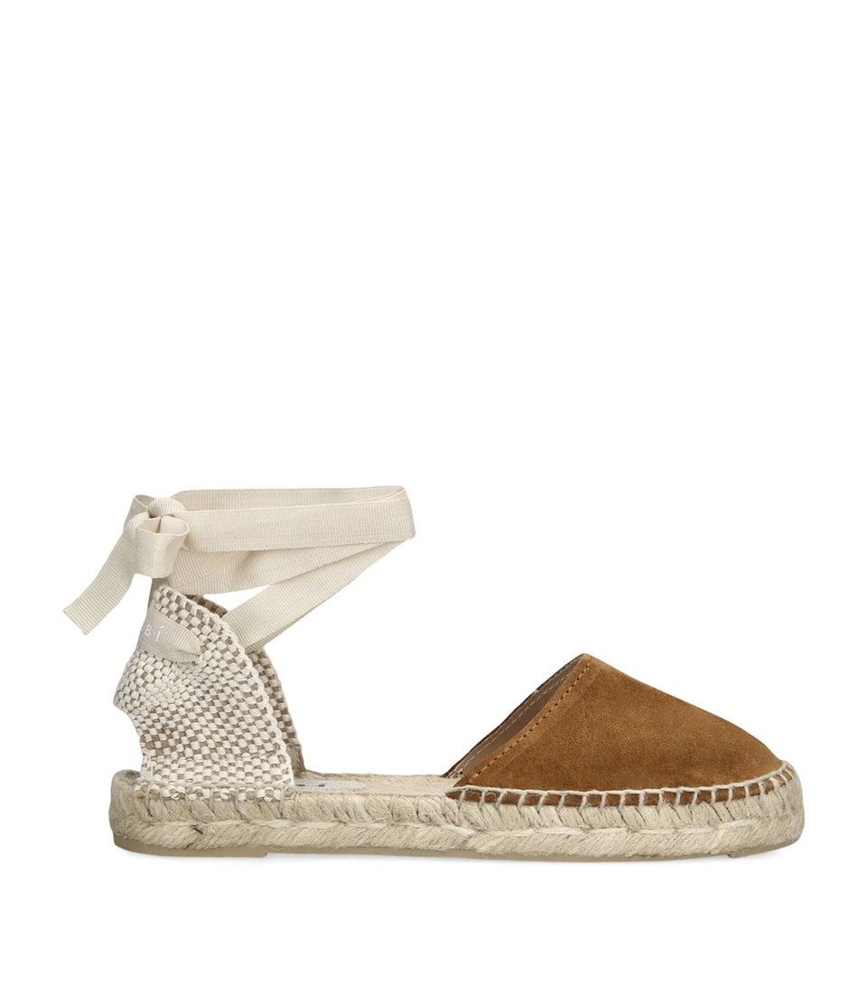 Manebi Suede Hamptons Espadrilles Mid Brown