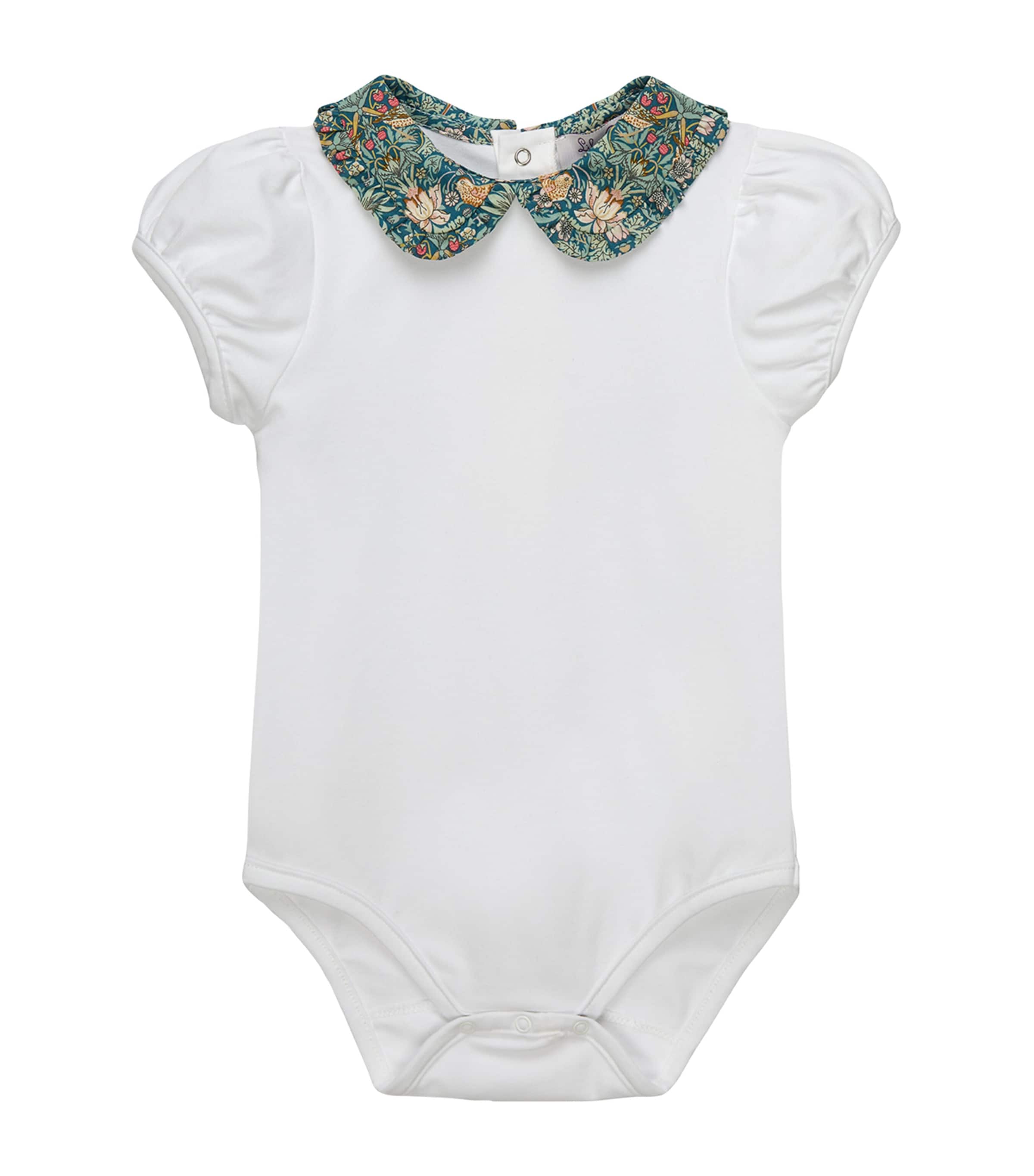 Trotters Stretch-Cotton Strawberry Thief Bodysuit (6-24 Months) White