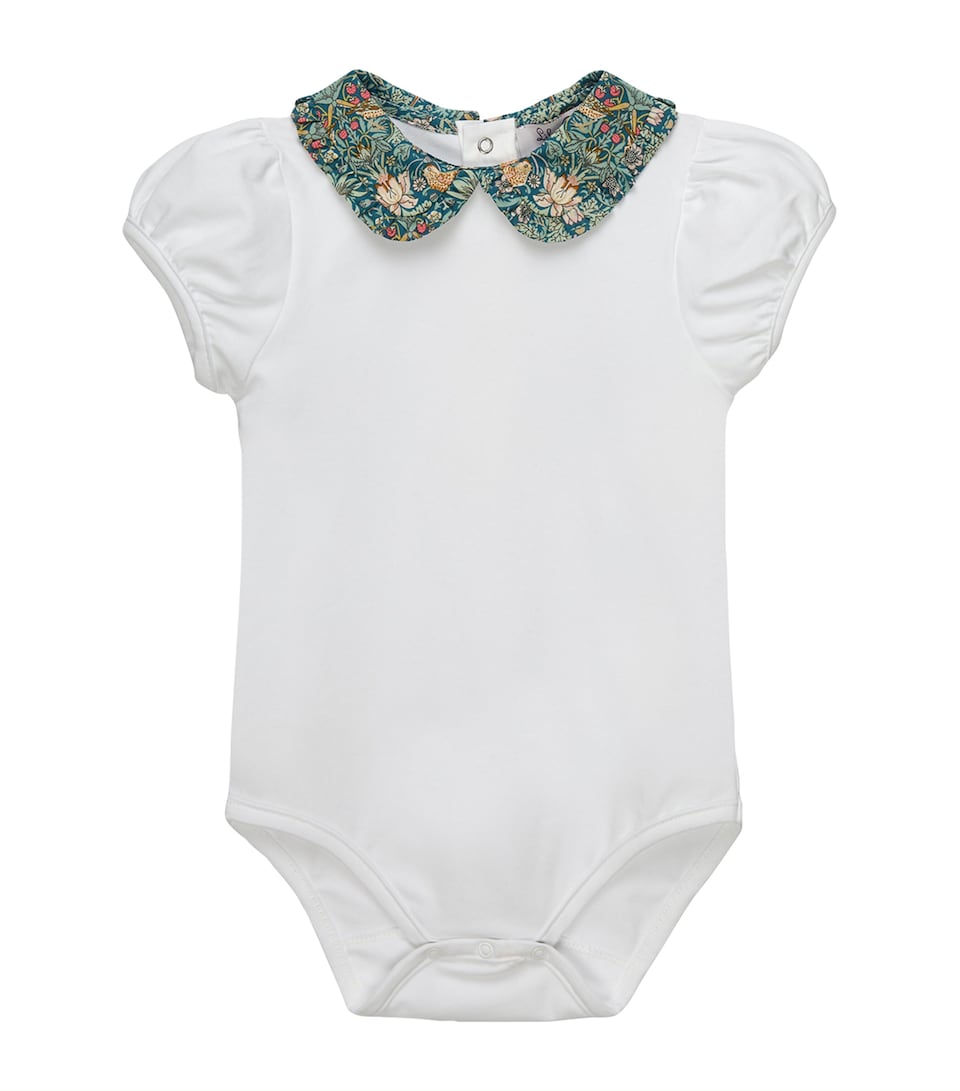 Trotters Stretch-Cotton Strawberry Thief Bodysuit (6-24 Months) White
