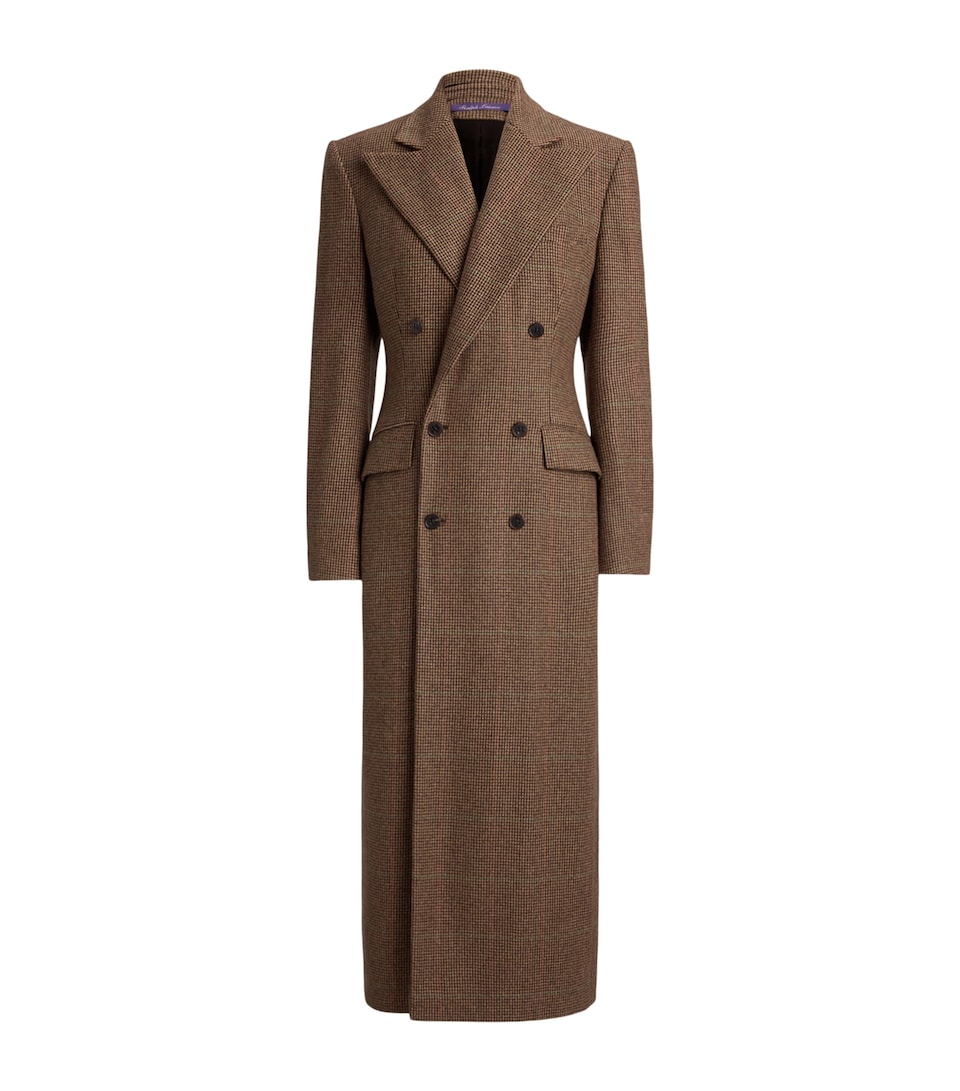 Ralph Lauren Collection Womens Tweed Overcoat Brown Multi