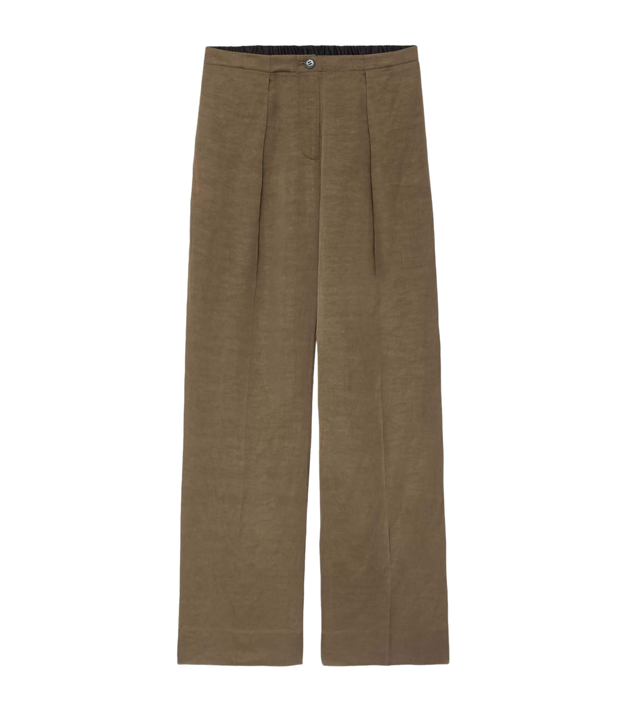 AllSaints Womens Leonie Relaxed Trousers Khaki Green