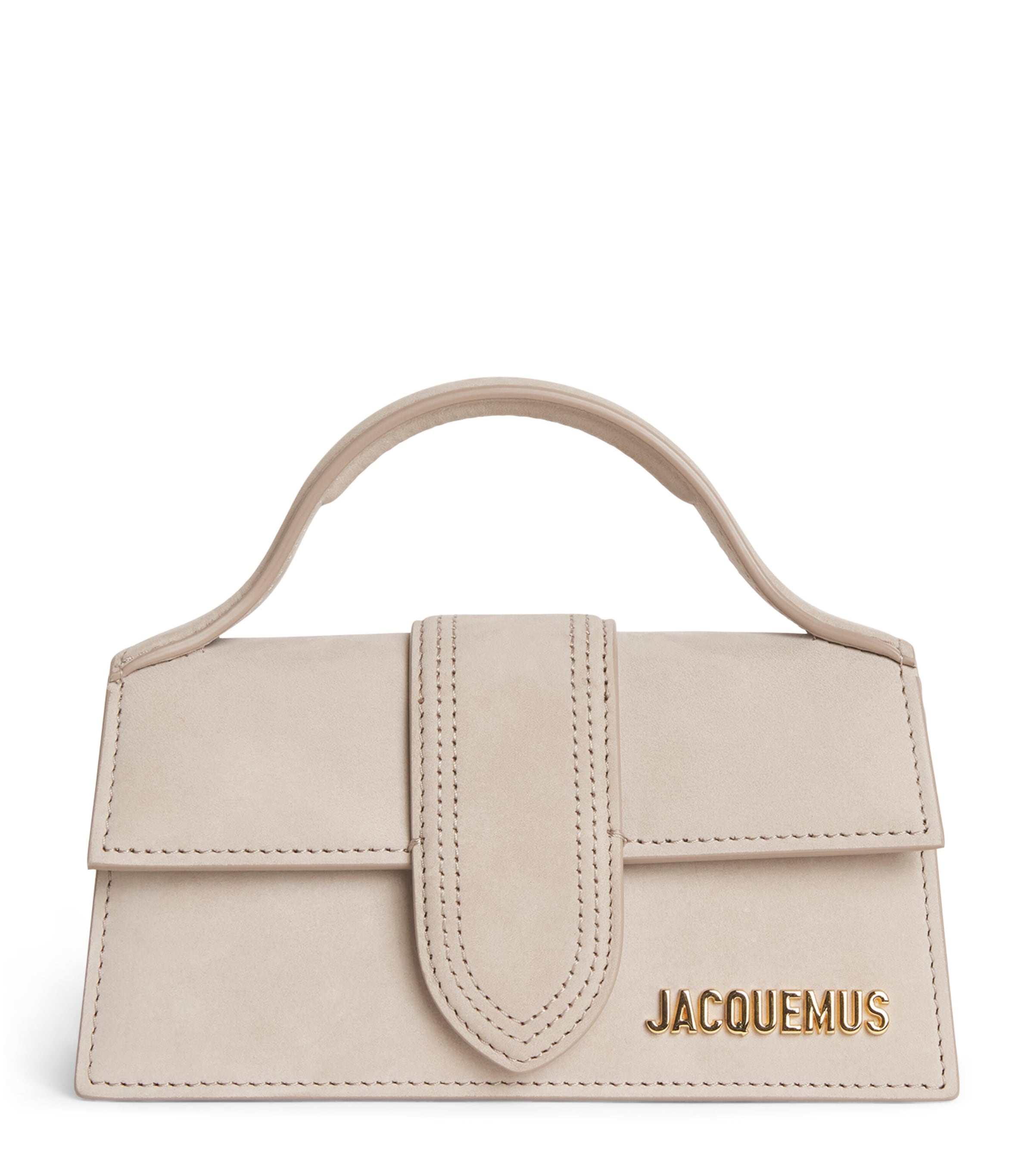 Jacquemus Mini Suede Le Bambino Top-Handle Bag Dark Beige