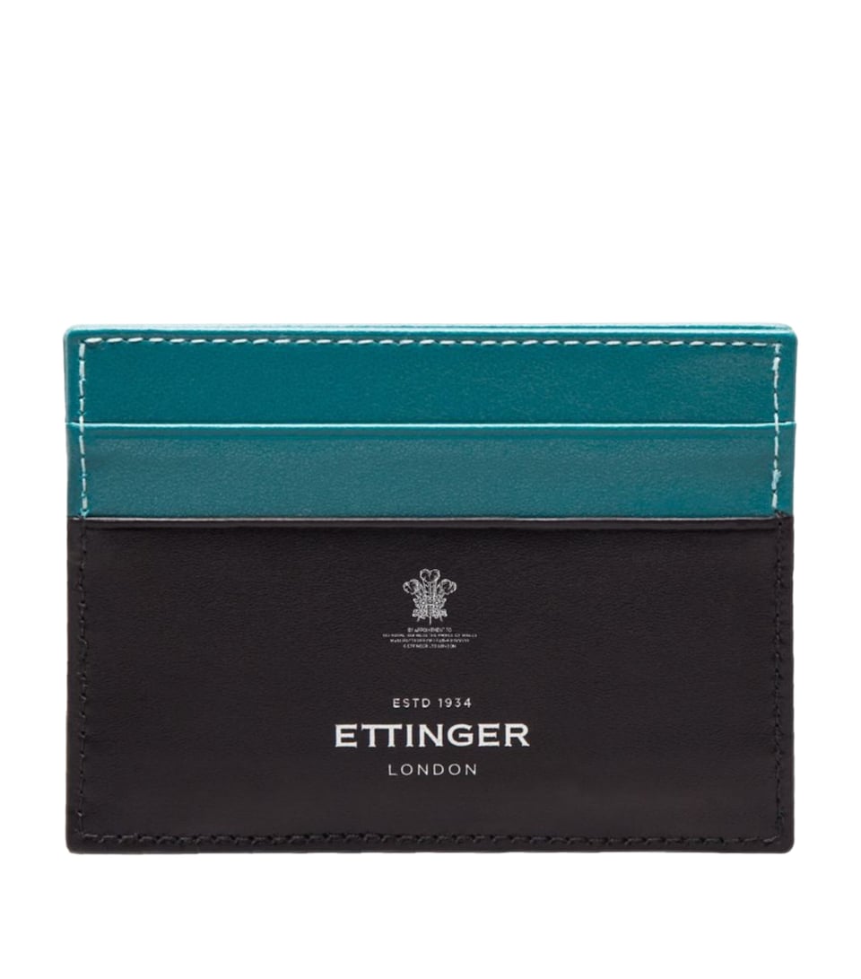 Ettinger Leather Sterling Flat Card Holder Turquoise