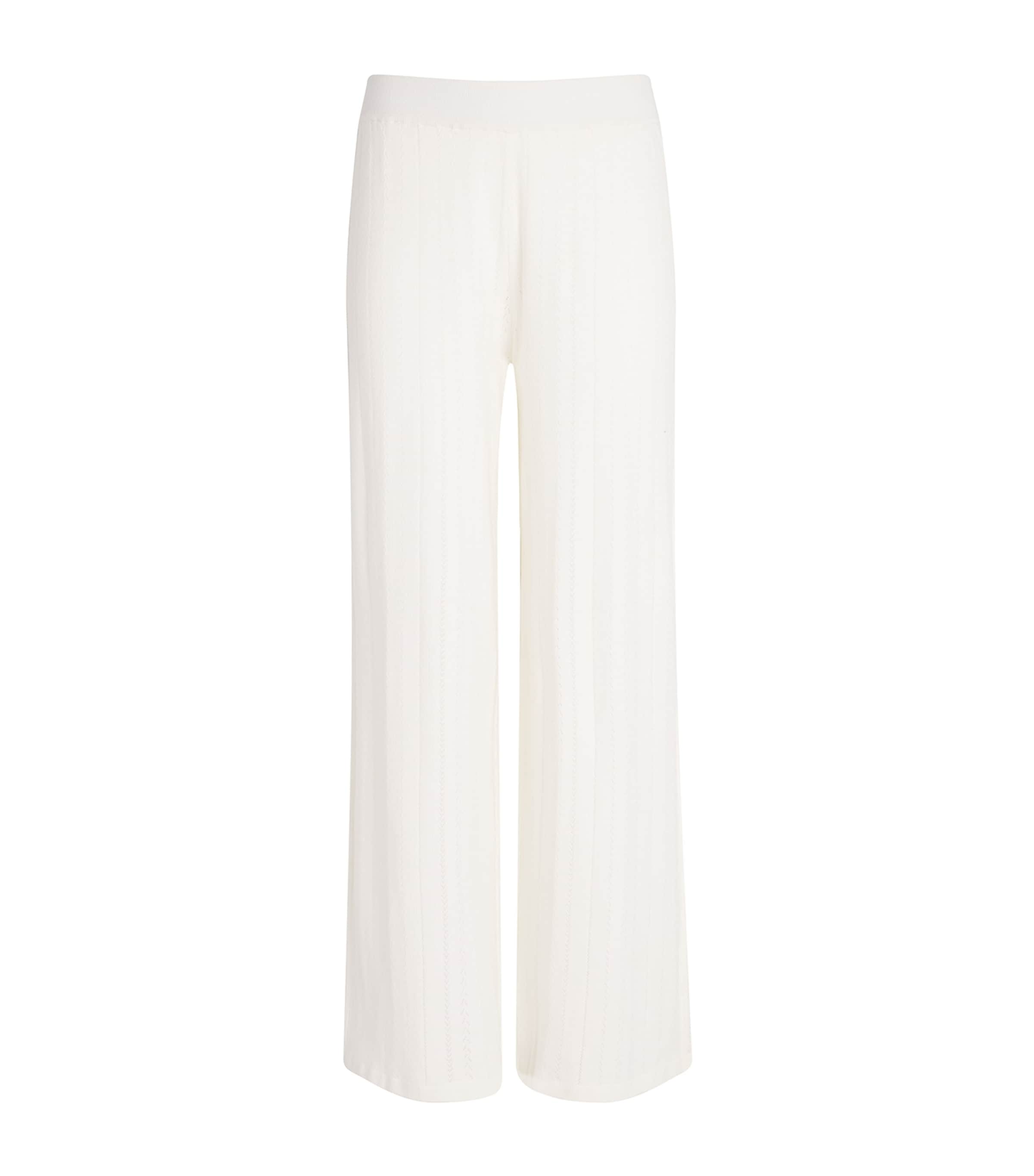 Eberjey Womens Pointelle Knitted Trousers Ivory
