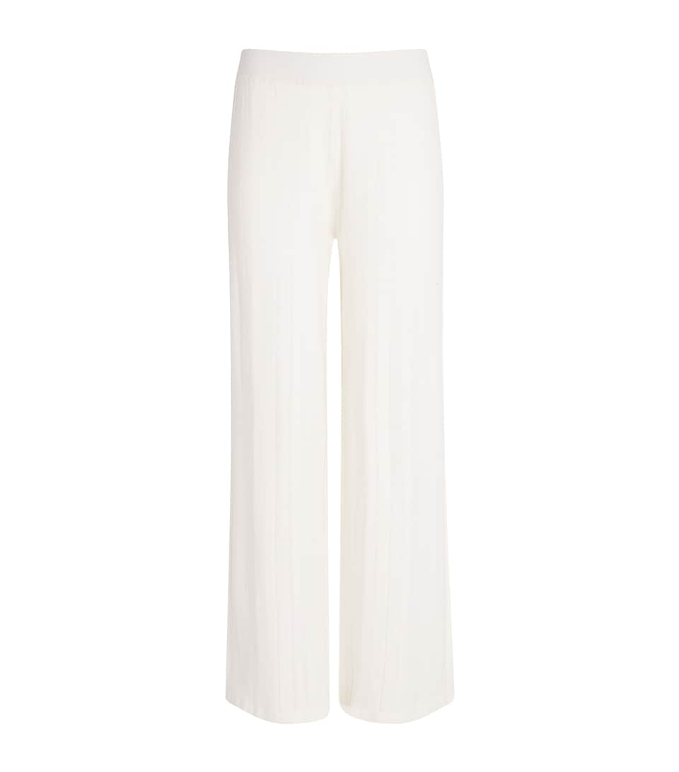 Eberjey Womens Pointelle Knitted Trousers Ivory