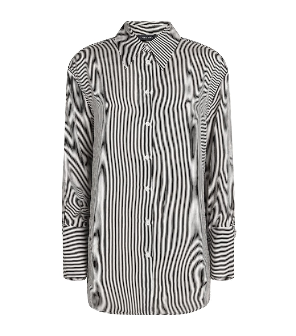 ANINE BING Womens Oversized Stripe Bridget Shirt White / Black