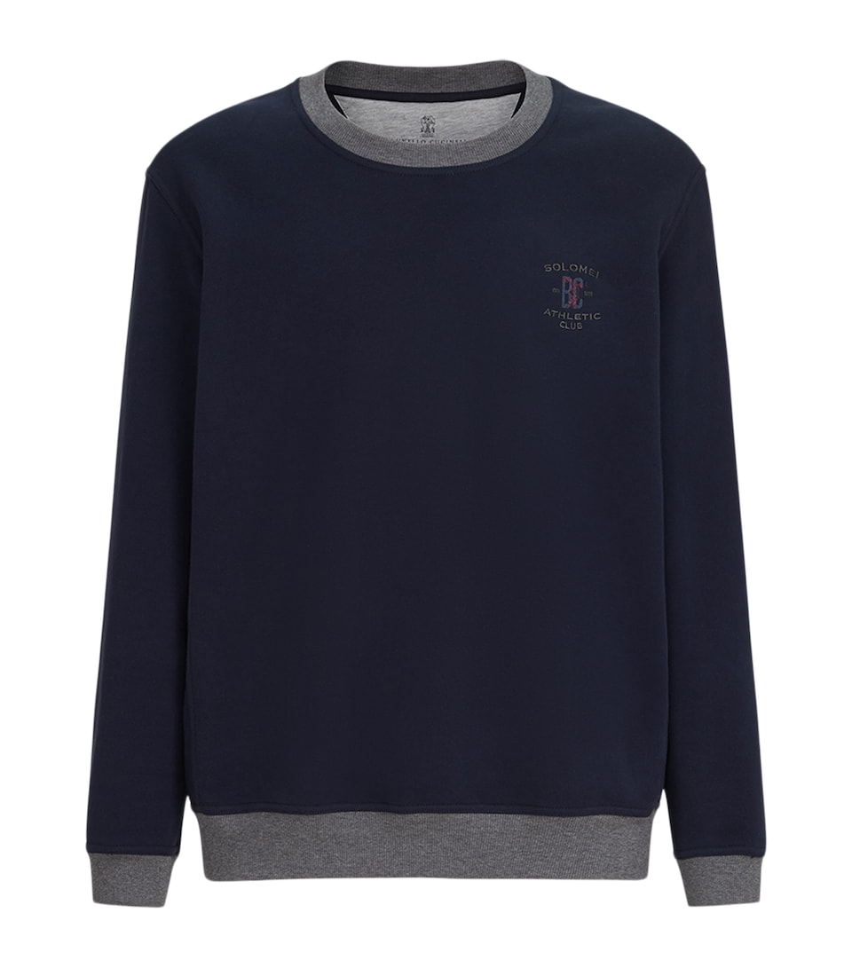 Brunello Cucinelli Mens Cotton Embroidered Sweatshirt