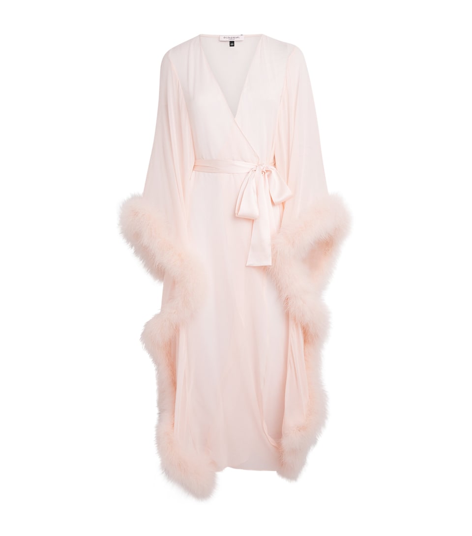 Silk-Ostrich Feather Taylor Long Robe