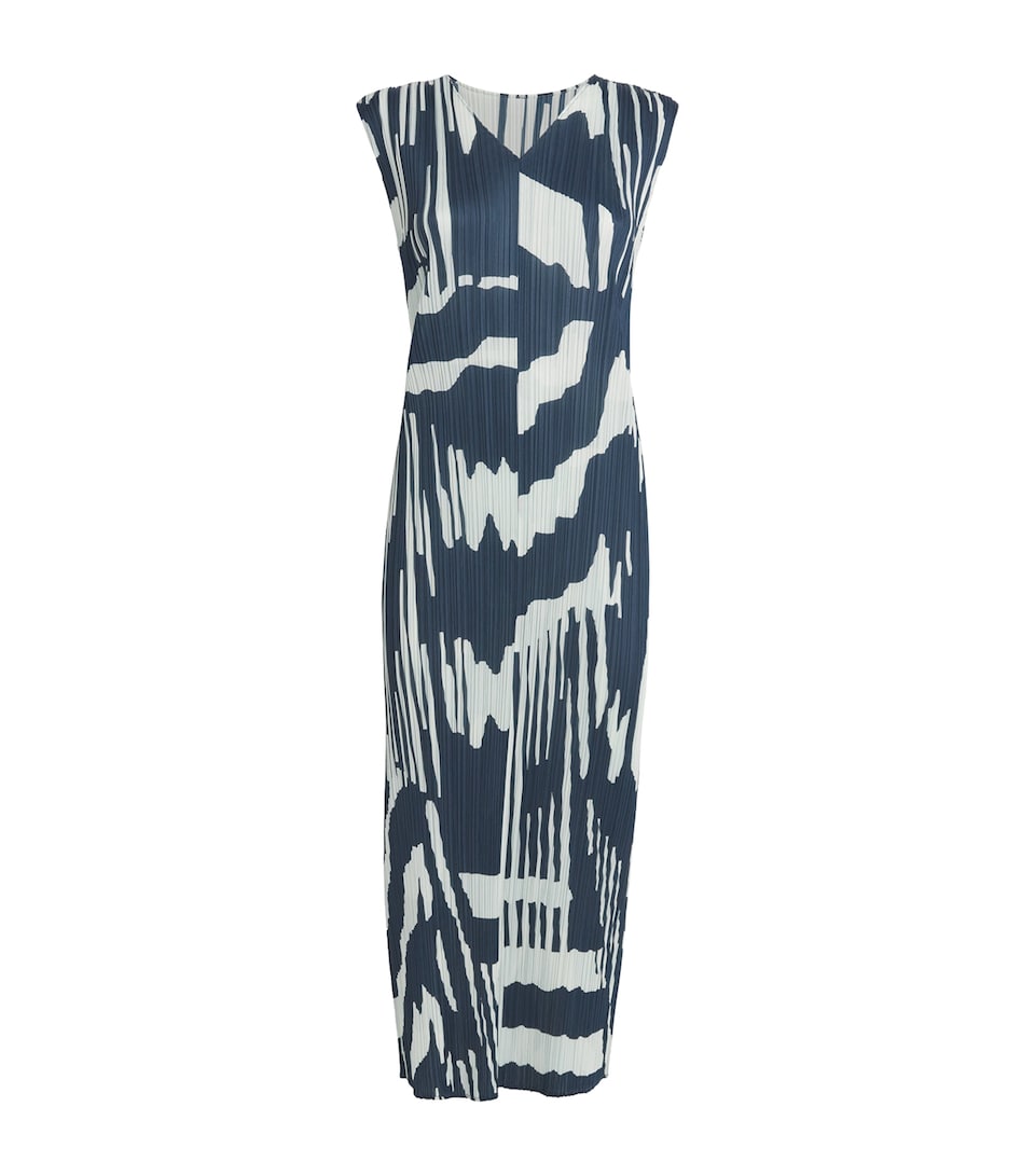 Pleated Refraction Midi Dress