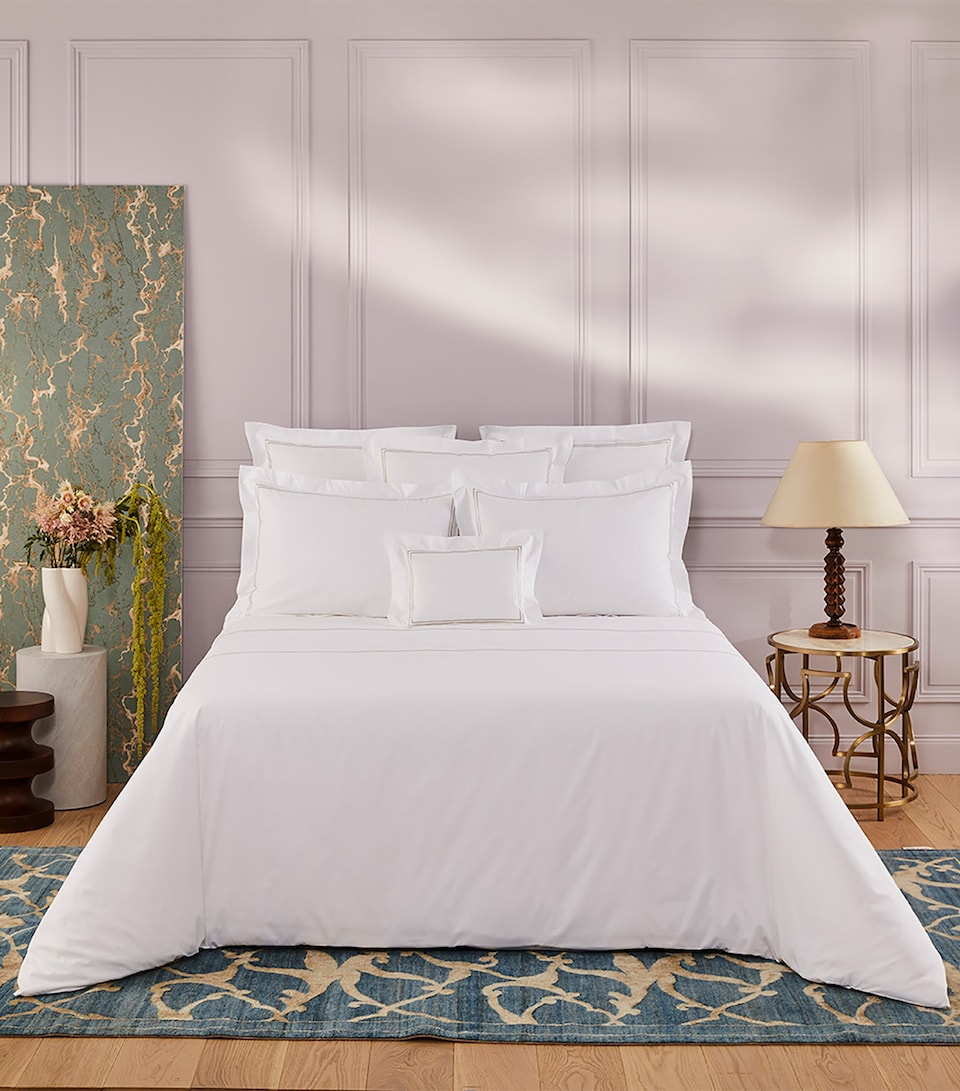 Yves Delorme Organic Cotton Duo Pierre Double Flat Sheet (240cm x 295cm) Pierre