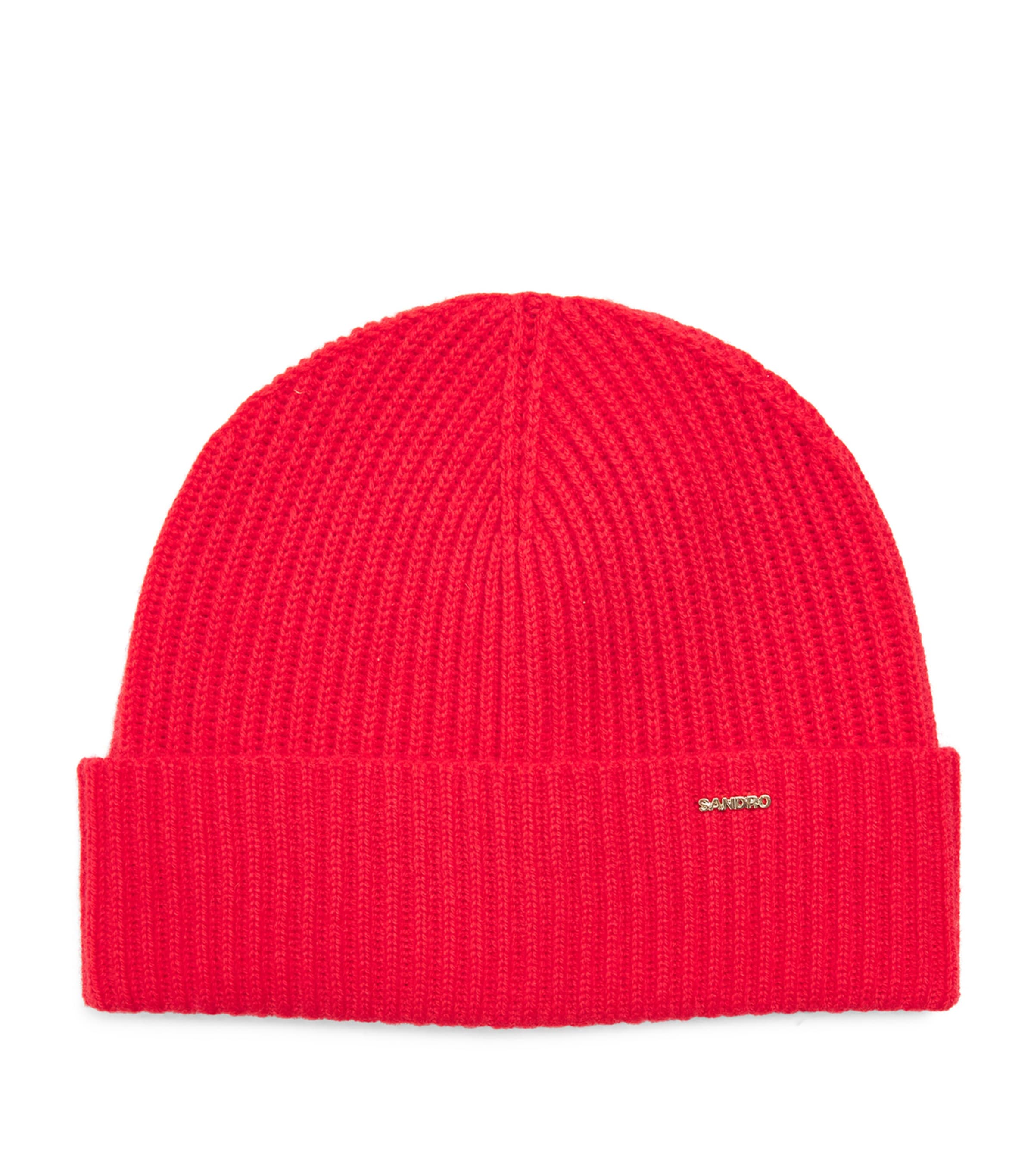 Sandro Paris Wool-Cashmere Beanie Red