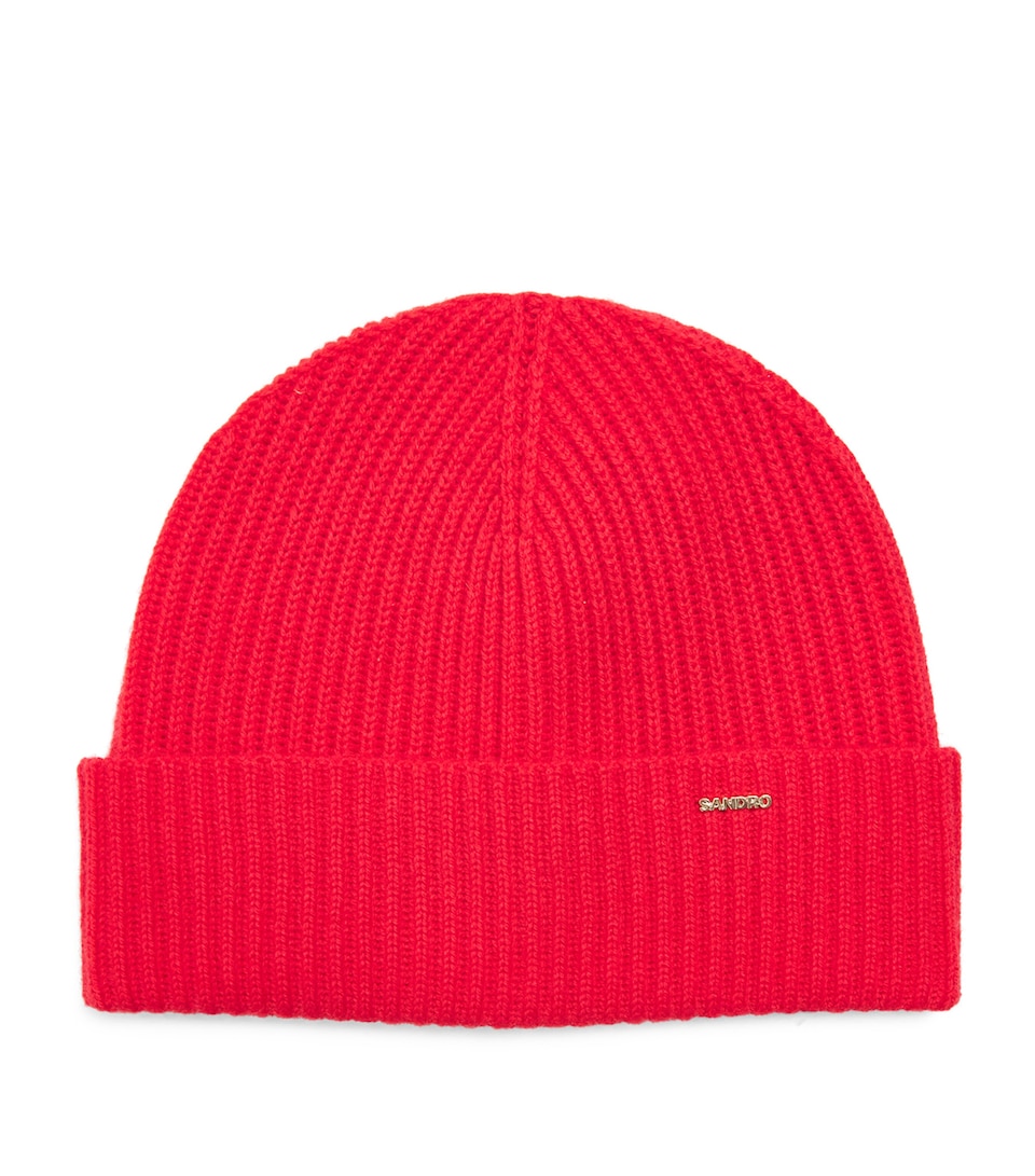 Sandro Paris Wool-Cashmere Beanie Red