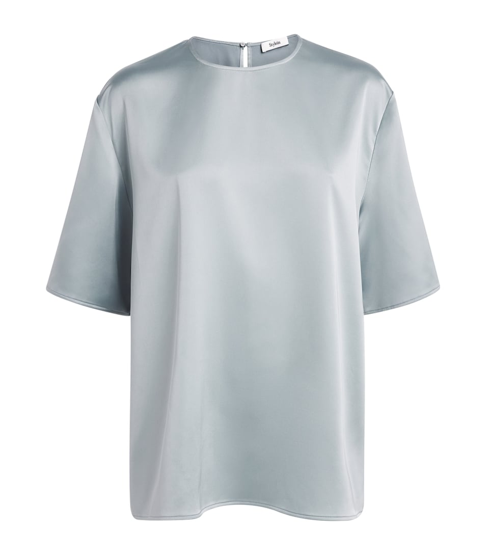 Stylein Womens Satin Martano Blouse Ice Blue