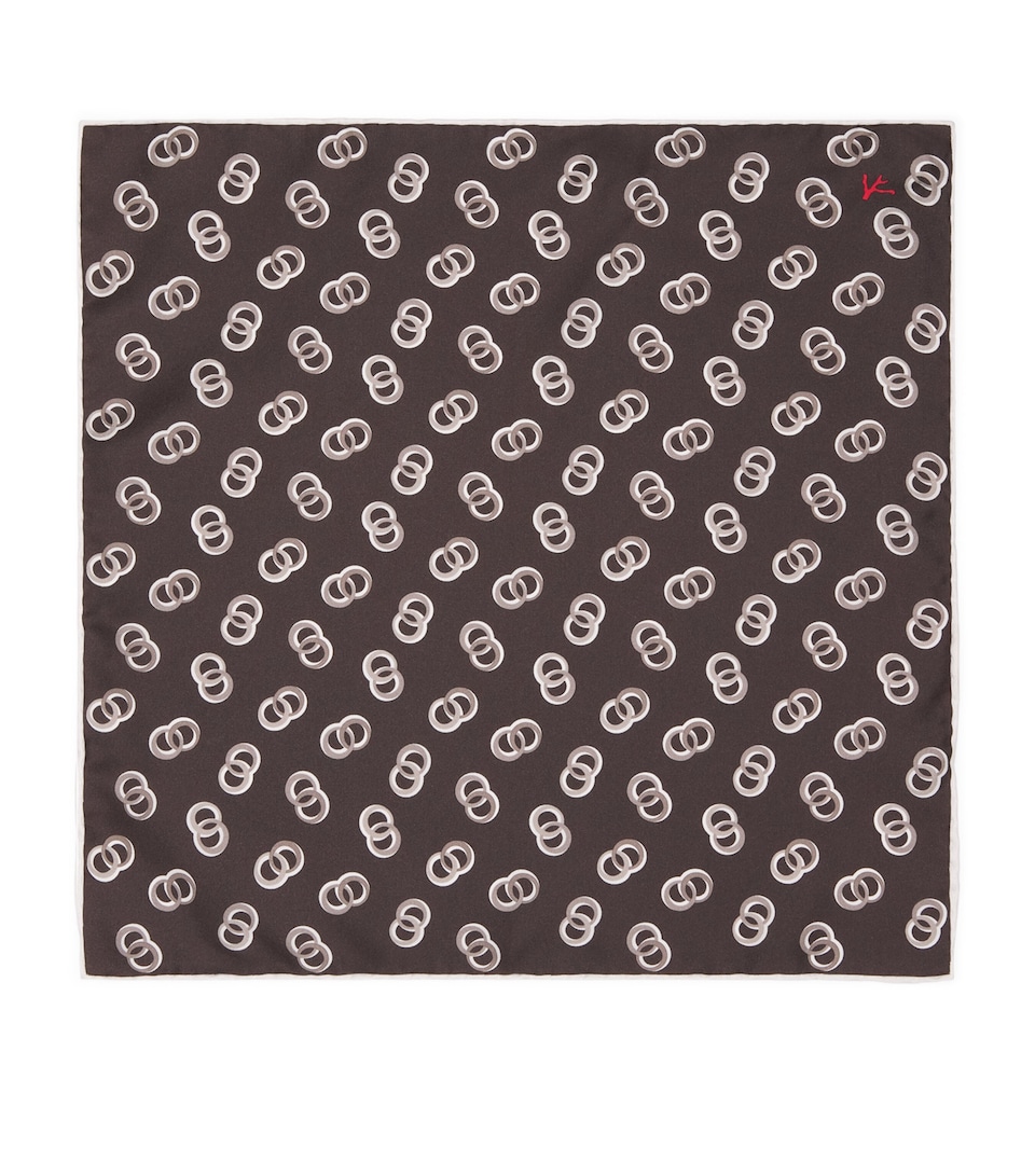 Isaia Silk Printed Pocket Square