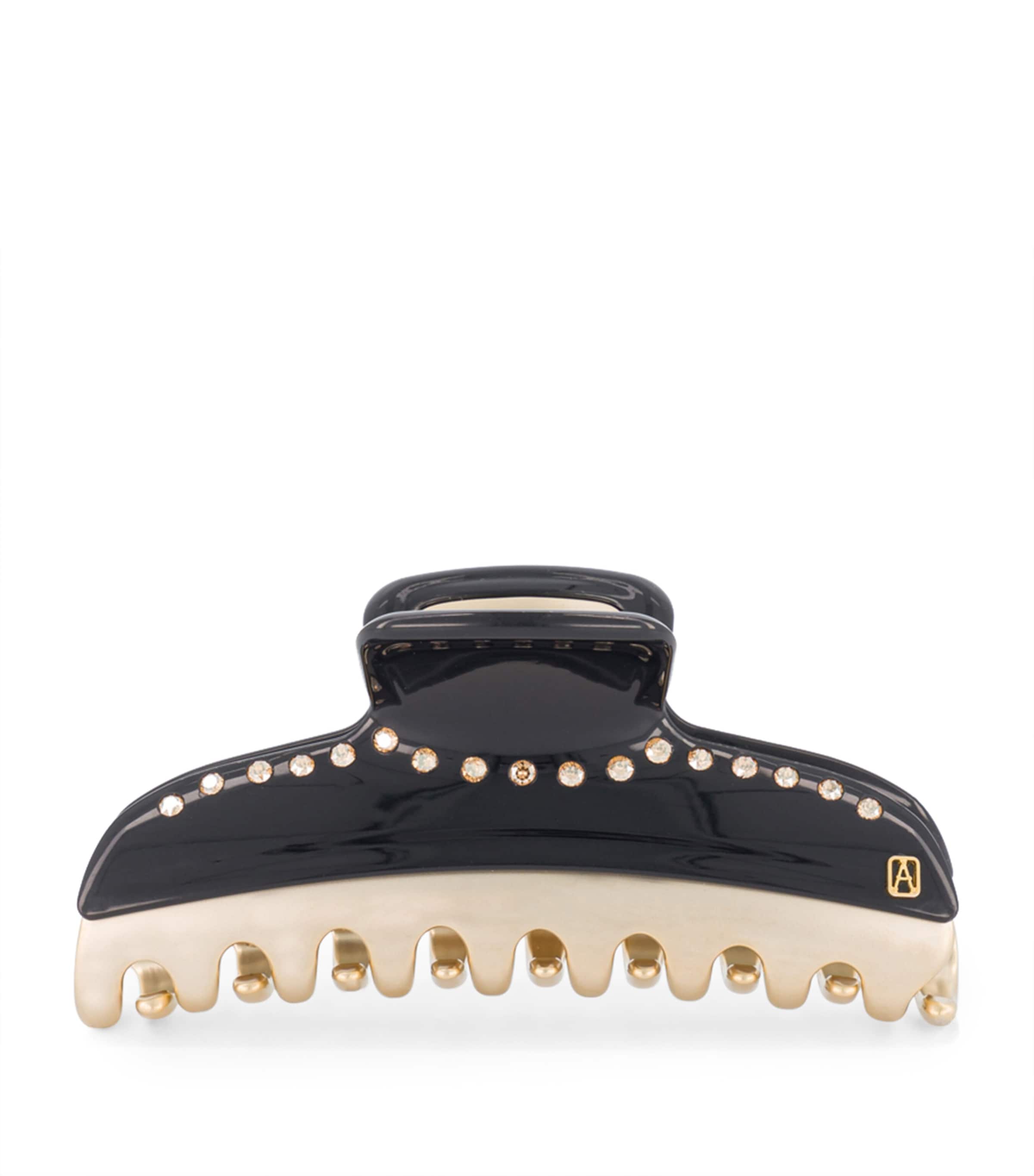 Gold-Plated Crystal-Embellished Claw Hair Clip