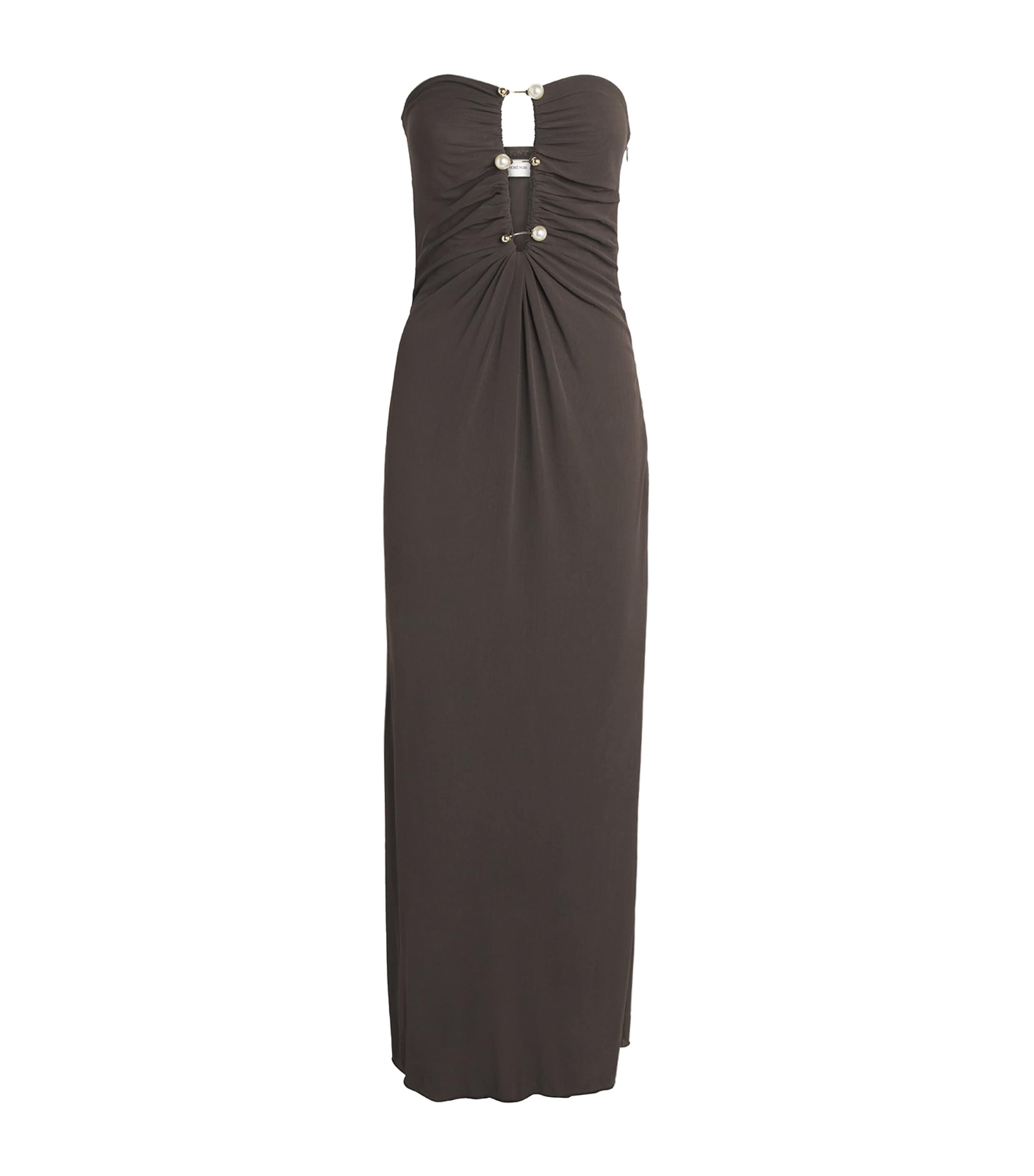 Moré Noir Womens Jersey Alina Maxi Dress Bitter Chocolate