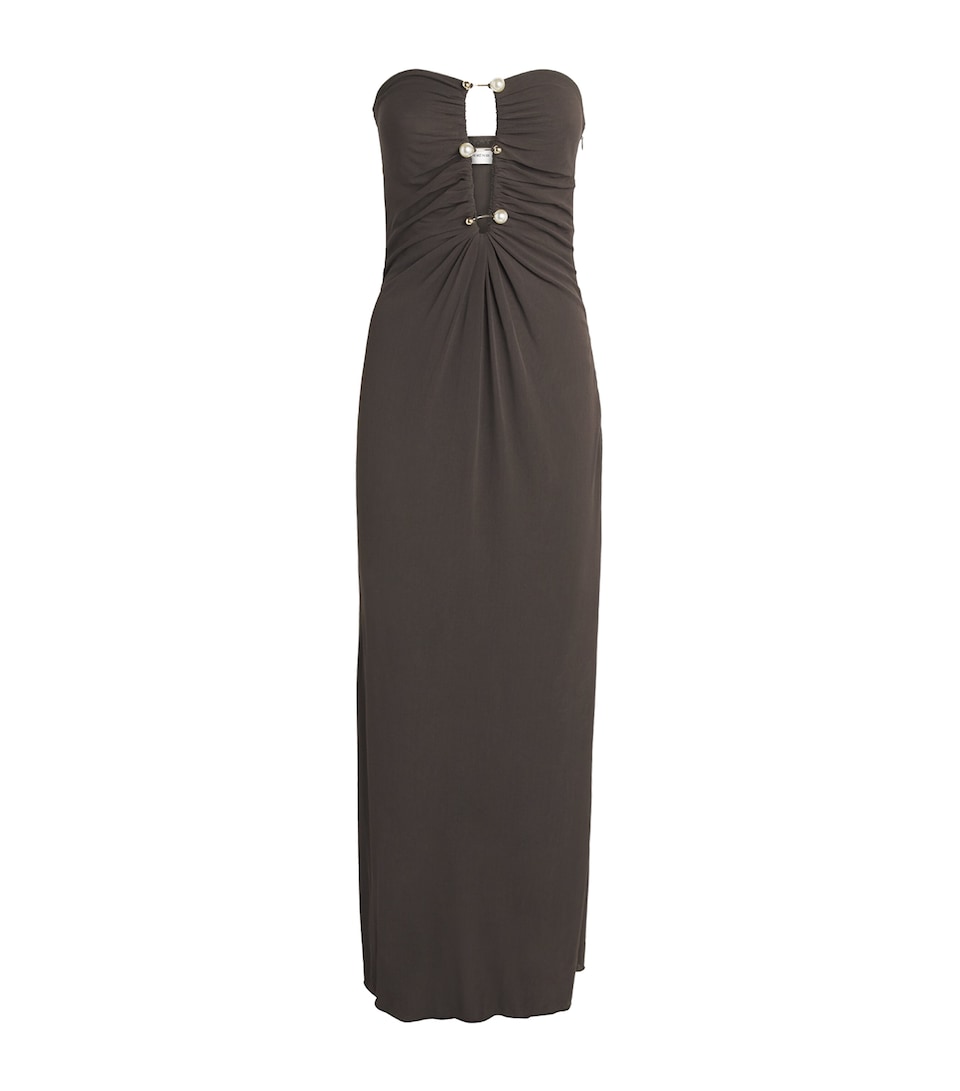 Moré Noir Womens Jersey Alina Maxi Dress Bitter Chocolate