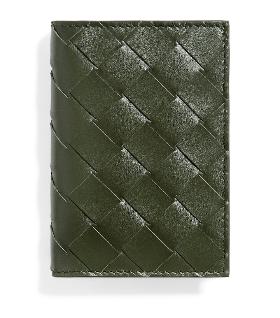 Bottega Veneta Leather Intrecciato Flap Card Case