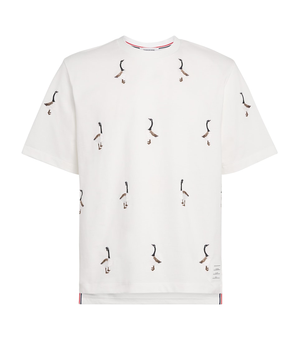 Cotton Embroidered Geese T-Shirt