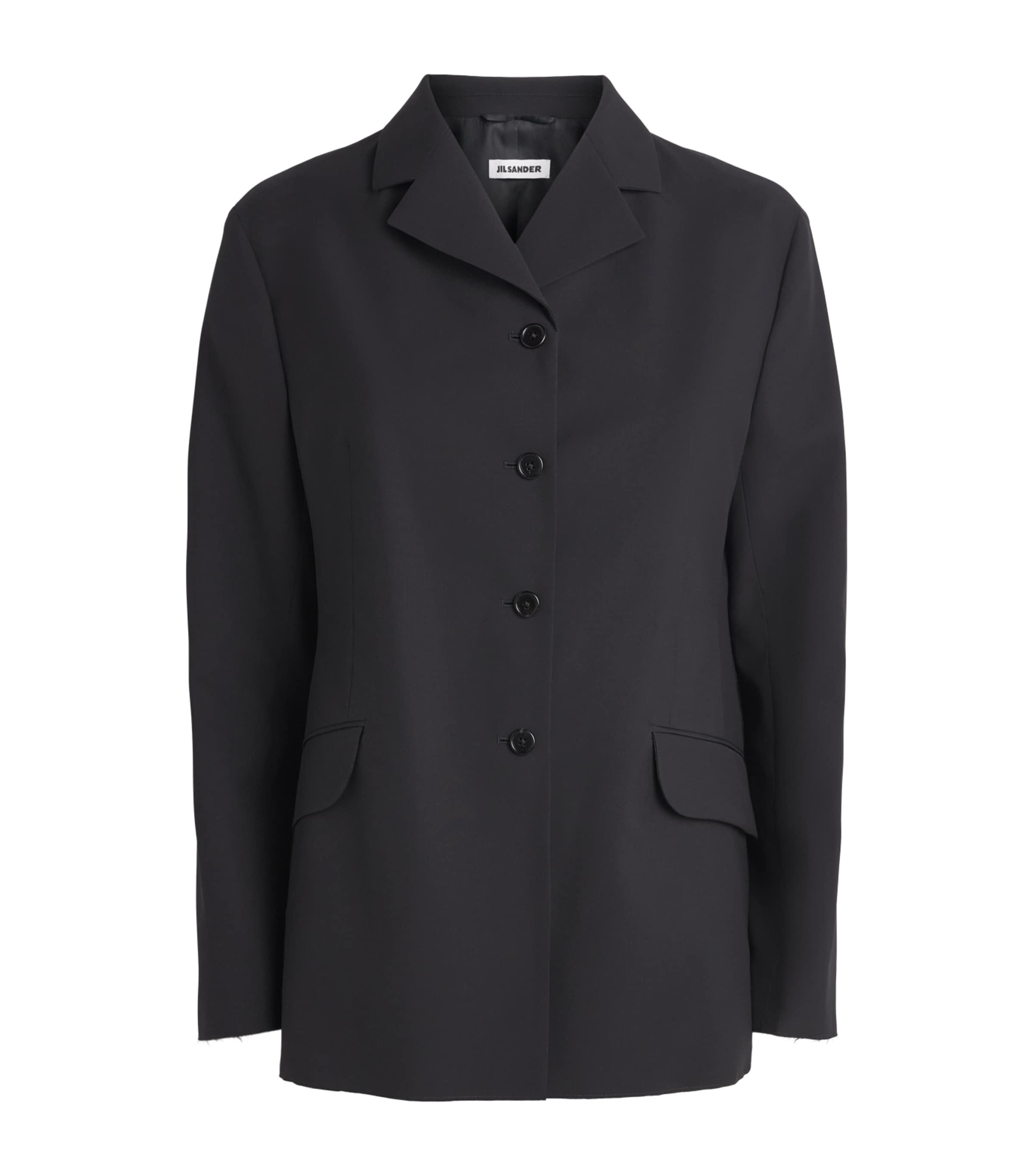 Jil Sander Womens Wool Gabardine Blazer Black
