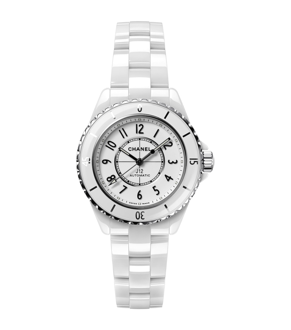 CHANEL Ceramic and Steel J12 Calibre 12.2 Watch 33mm White