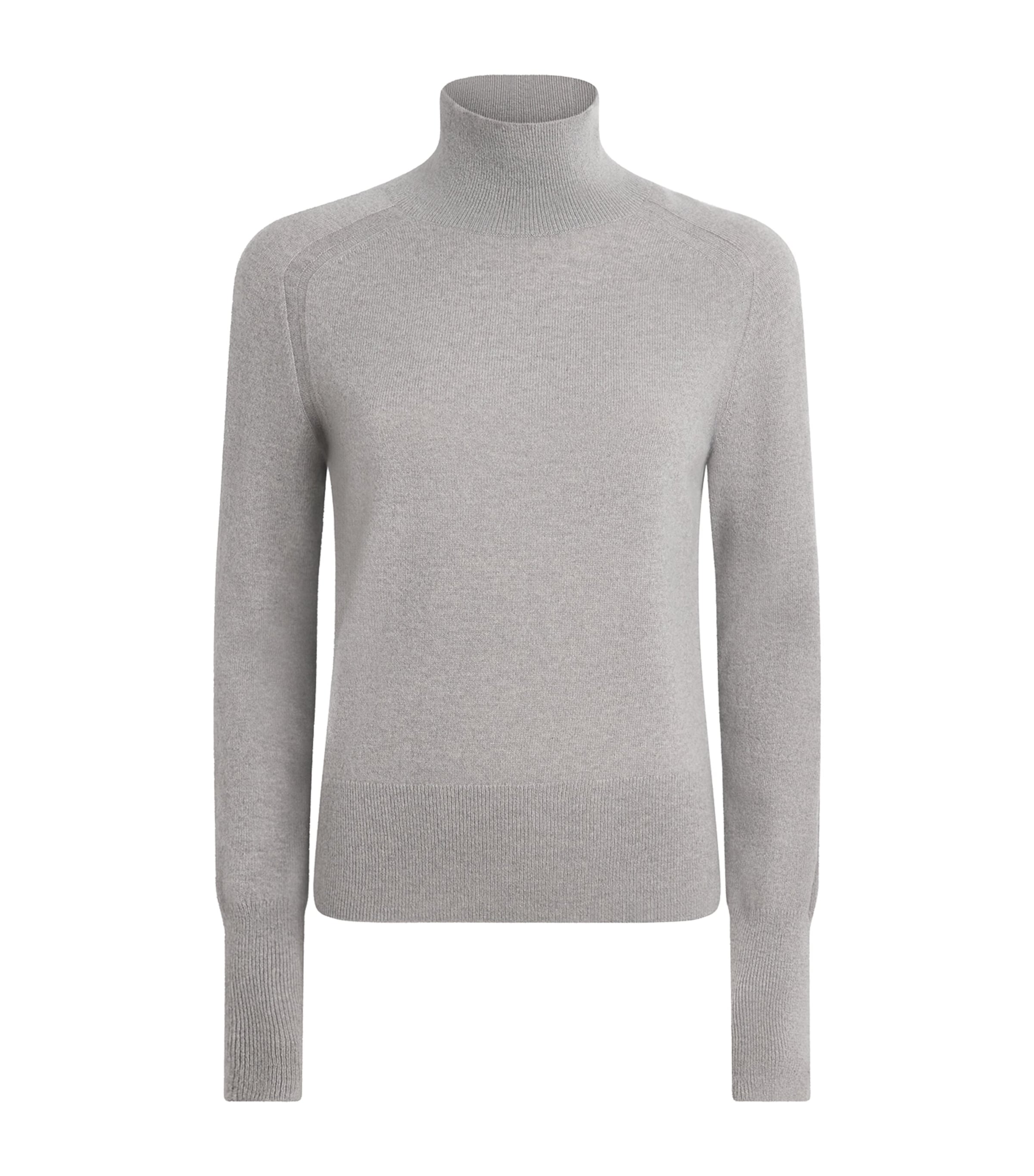 Joseph Womens Cashmere Oxna Funnel-Neck Sweater Cement