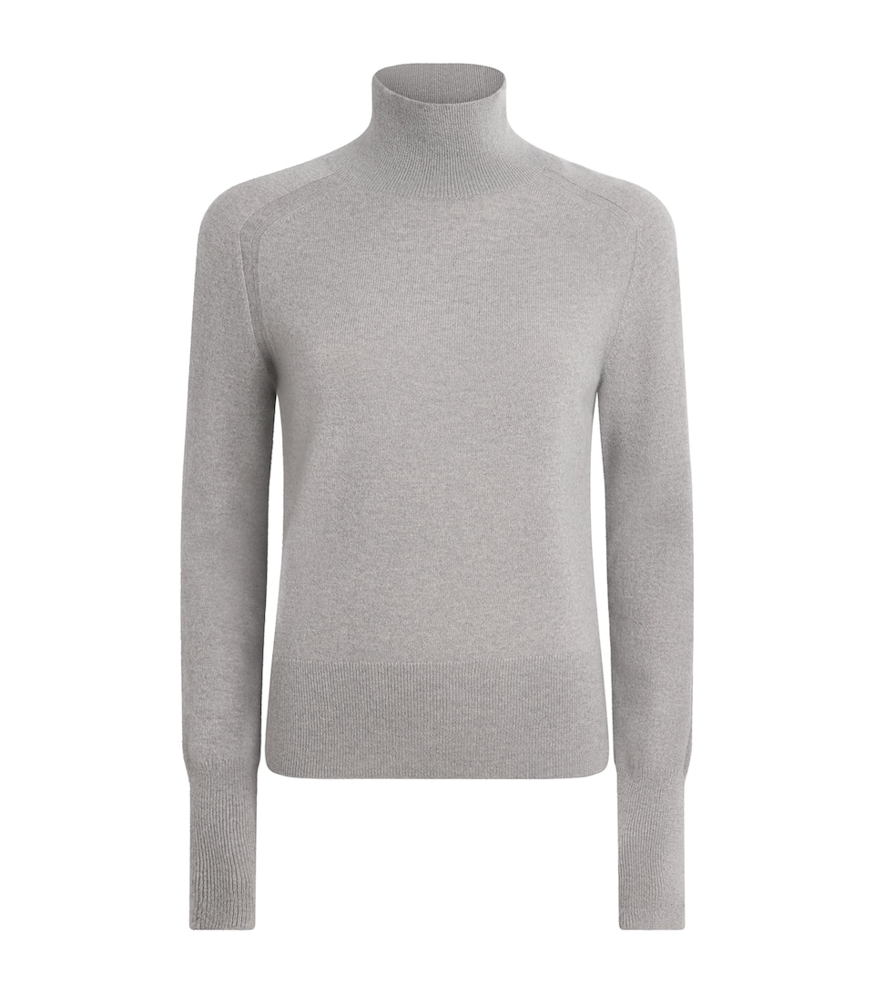 Joseph Womens Cashmere Oxna Funnel-Neck Sweater Cement