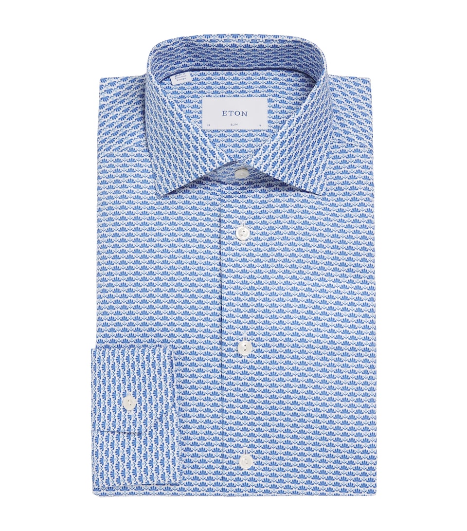 Cotton Twill Print Slim Shirt