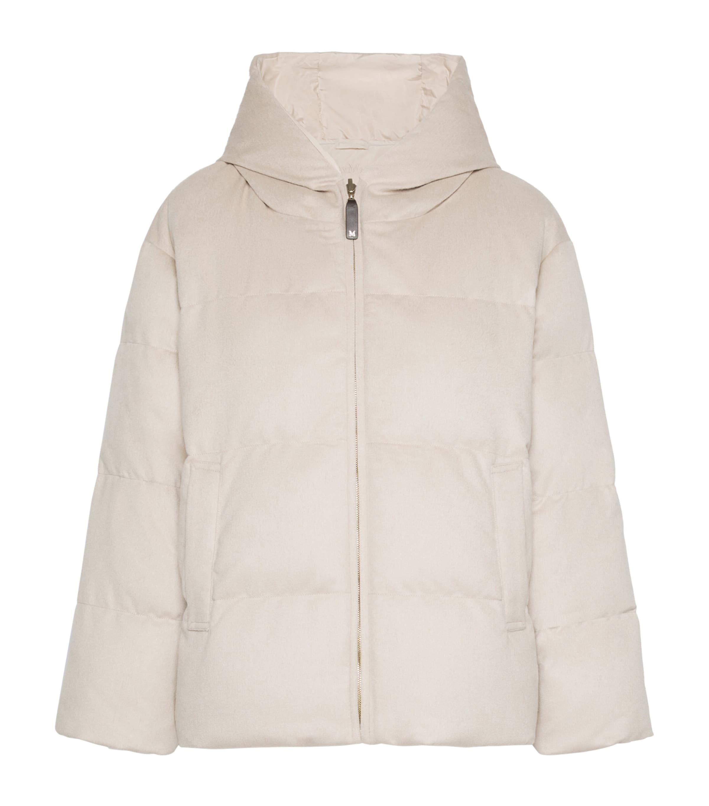 Max Mara Womens Down-Wool Reversible Puffer Jacket Albino