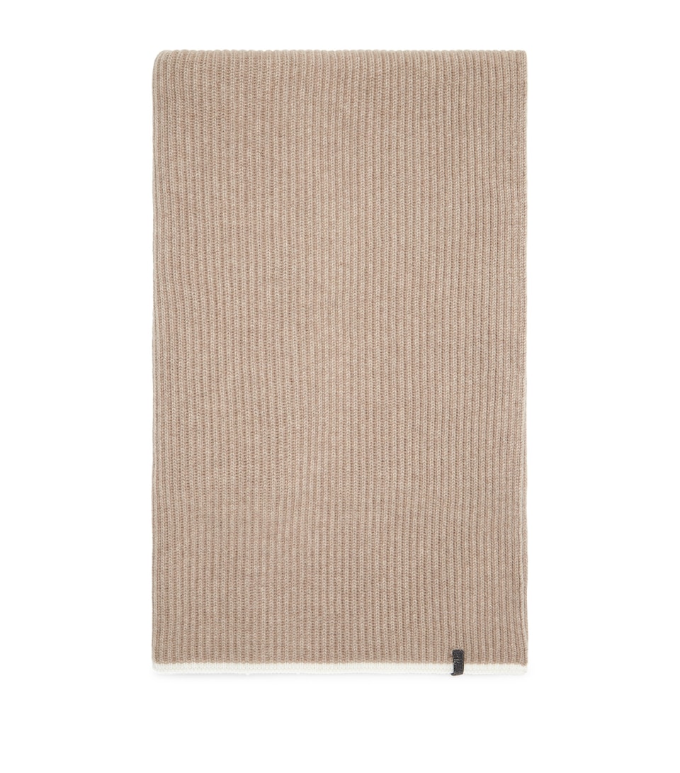 Cashmere English Rib Monili Scarf