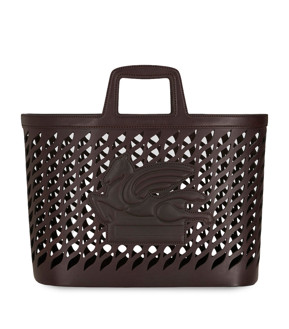 Etro Leather Drill Basket Drk Brwn