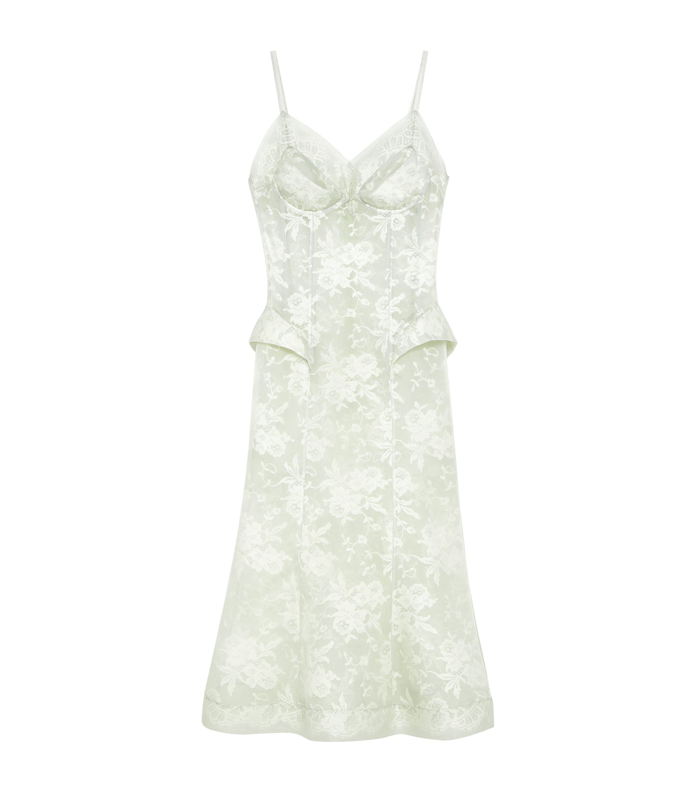 McQueen Womens Silk Lace Floral Midi Dress