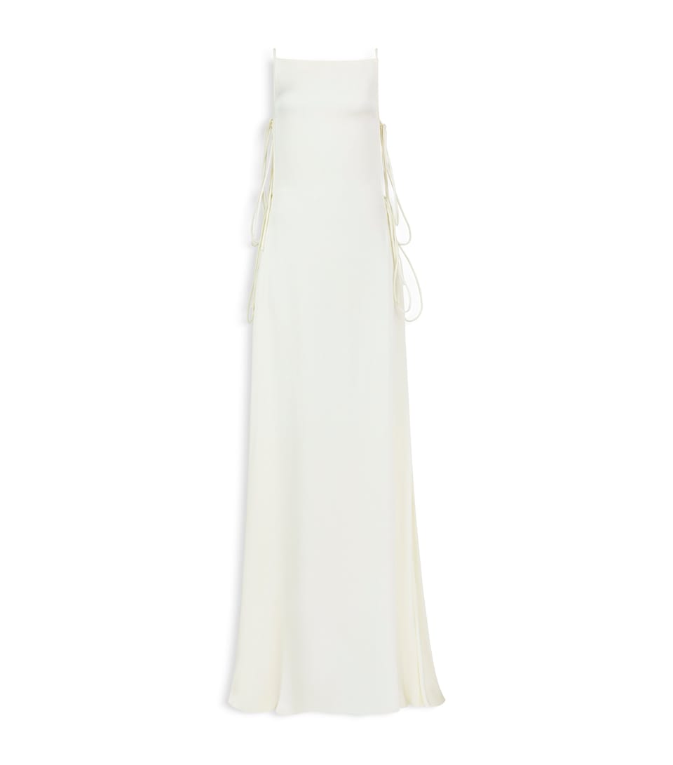 Alaïa Womens Cady Tied Maxi Dress Creamy White