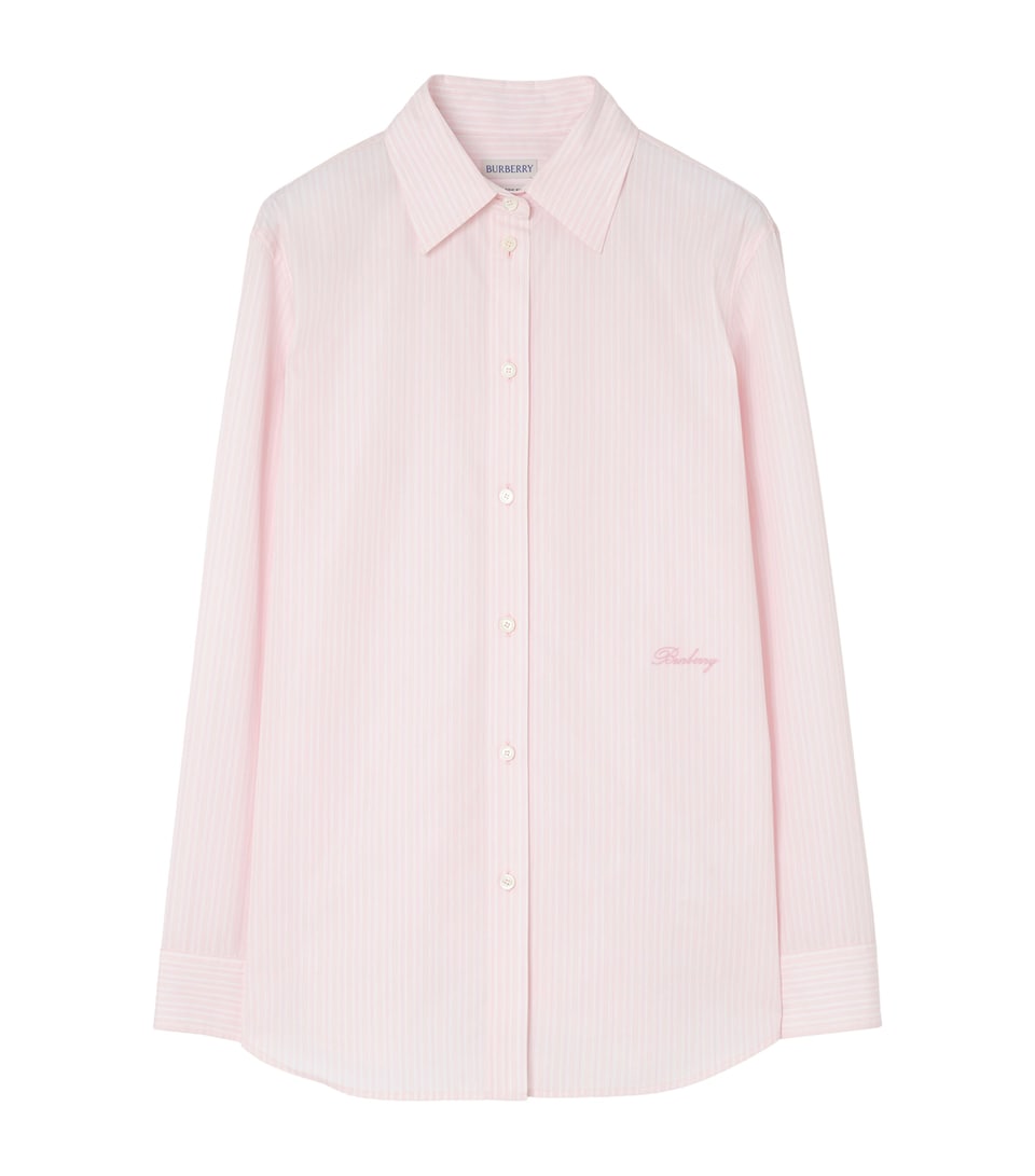 Burberry Womens Cotton Stripe Shirt Frosty Pink Stripe