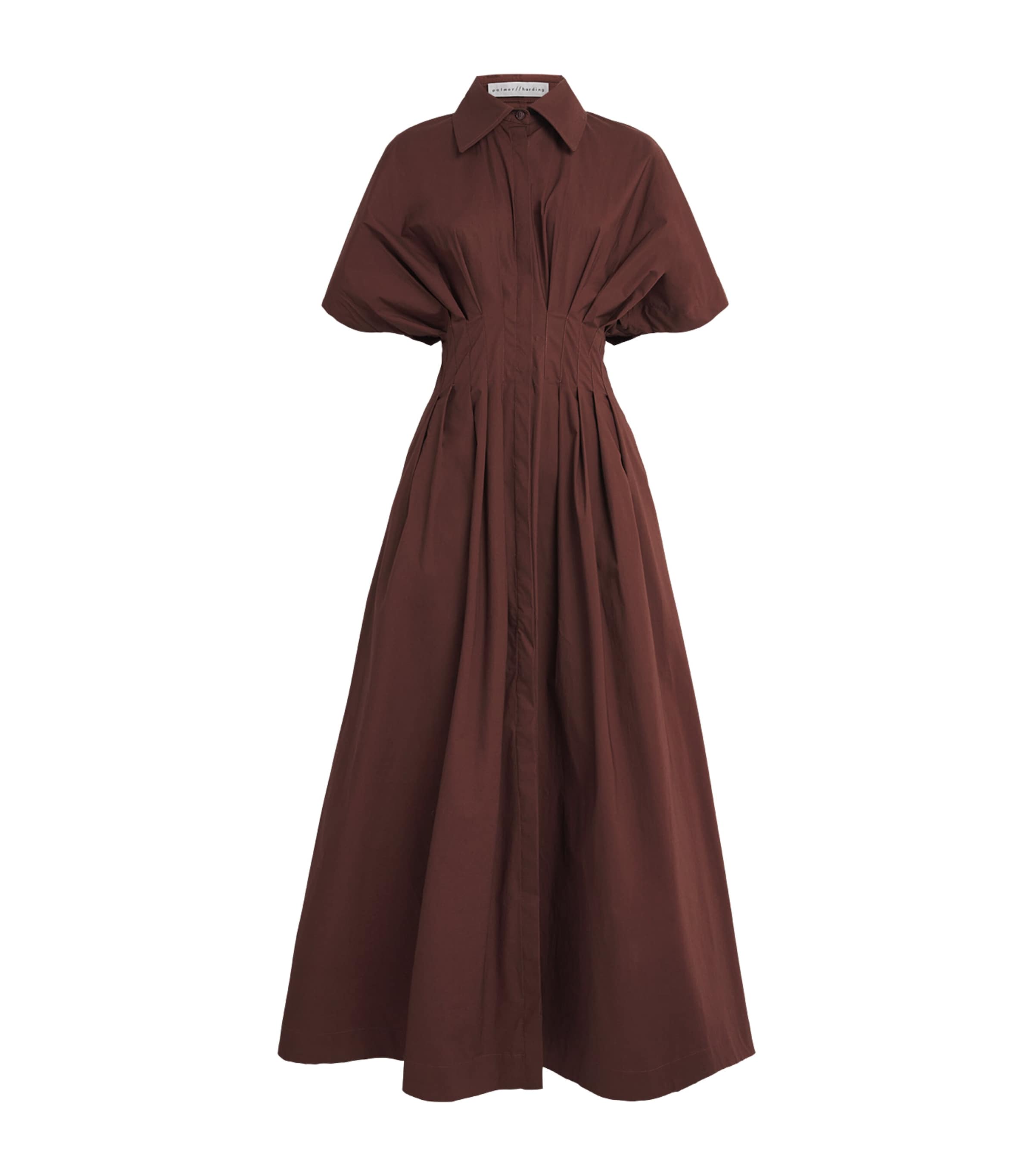 Palmer//Harding Womens Cotton Courage Maxi Shirt Dress Burgdandy Cttn Pplin