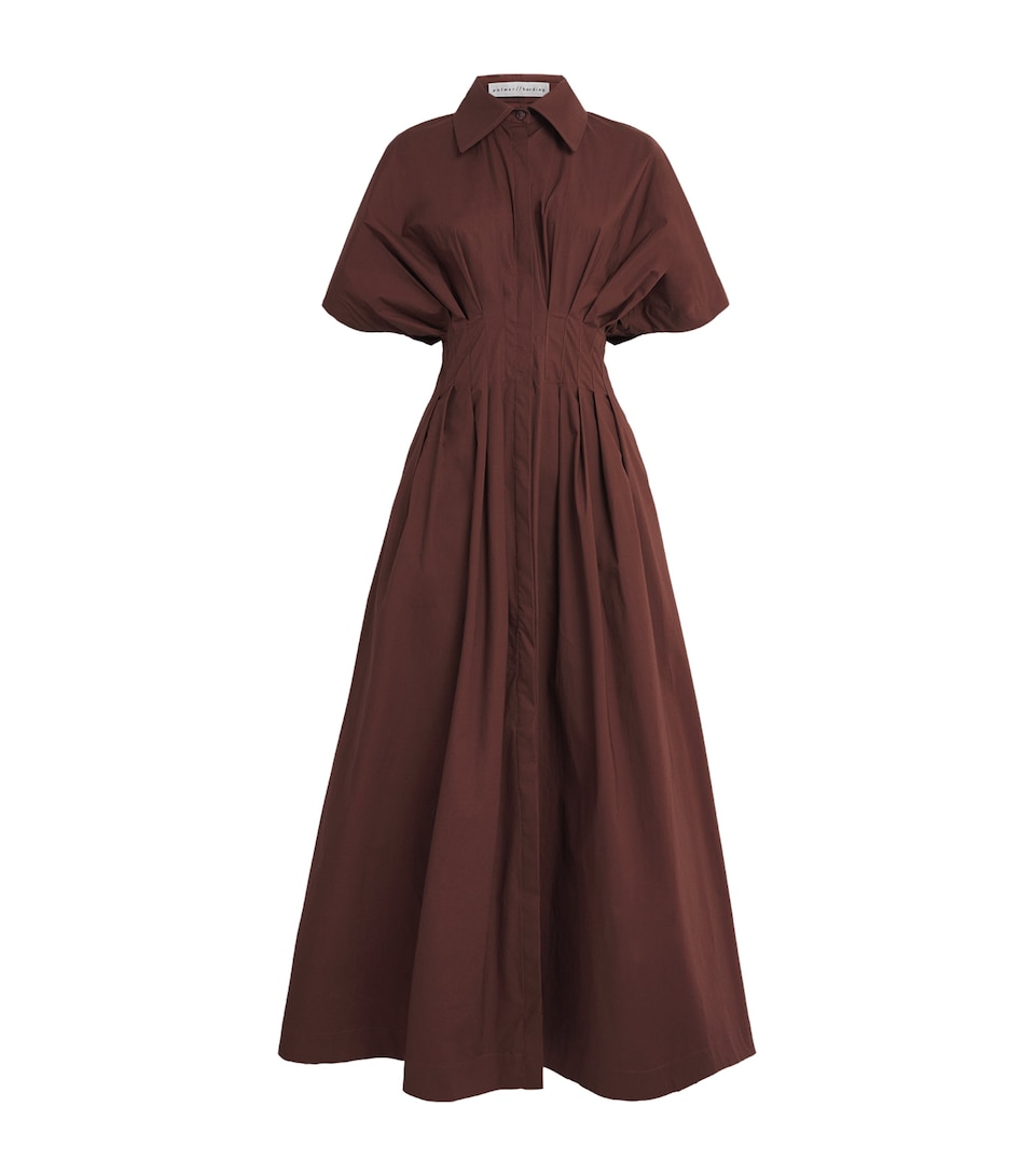 Palmer//Harding Womens Cotton Courage Maxi Shirt Dress Burgdandy Cttn Pplin