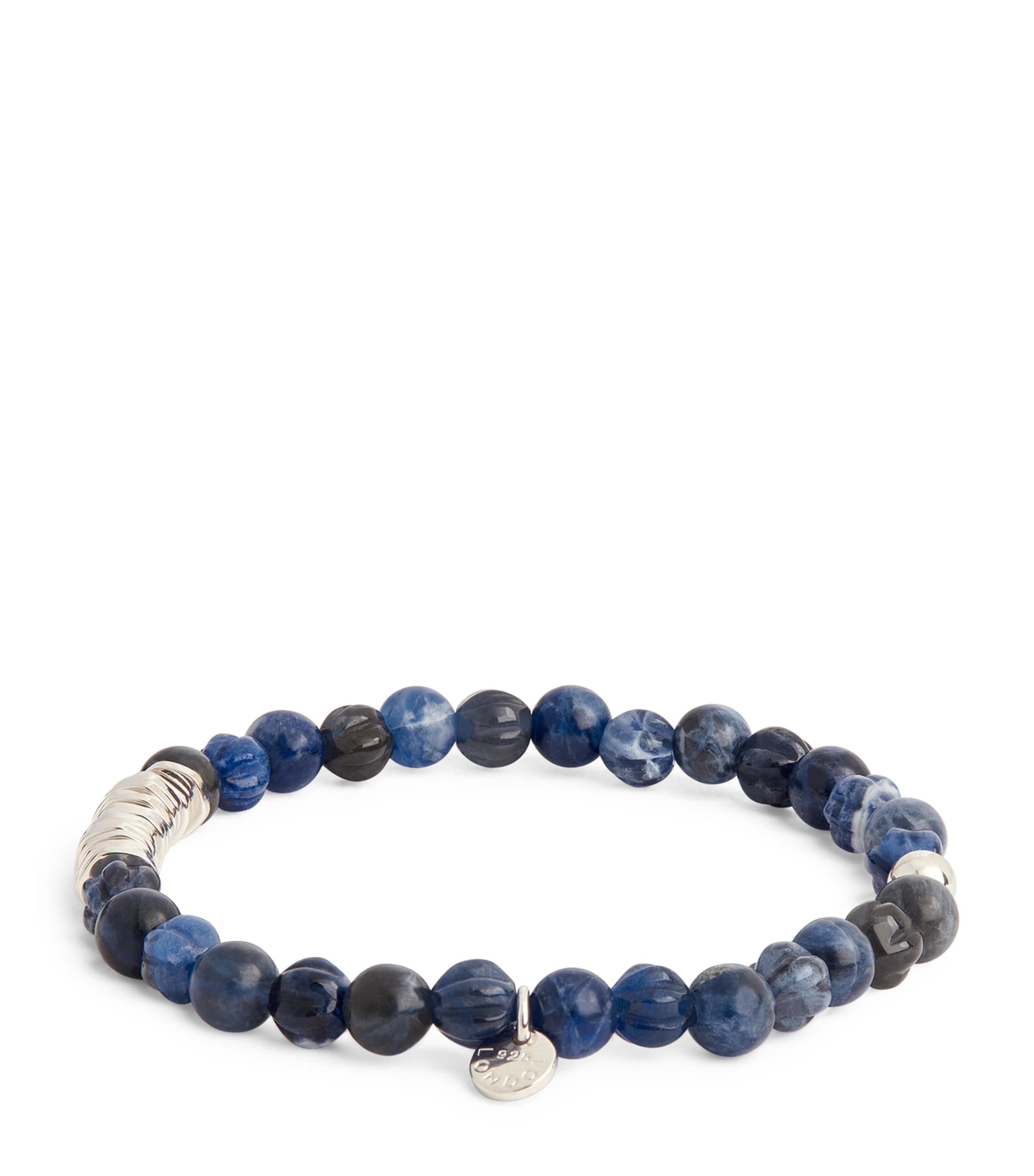 Tateossian Sodalite and Sterling Silver Classic Discs Bracelet Blue