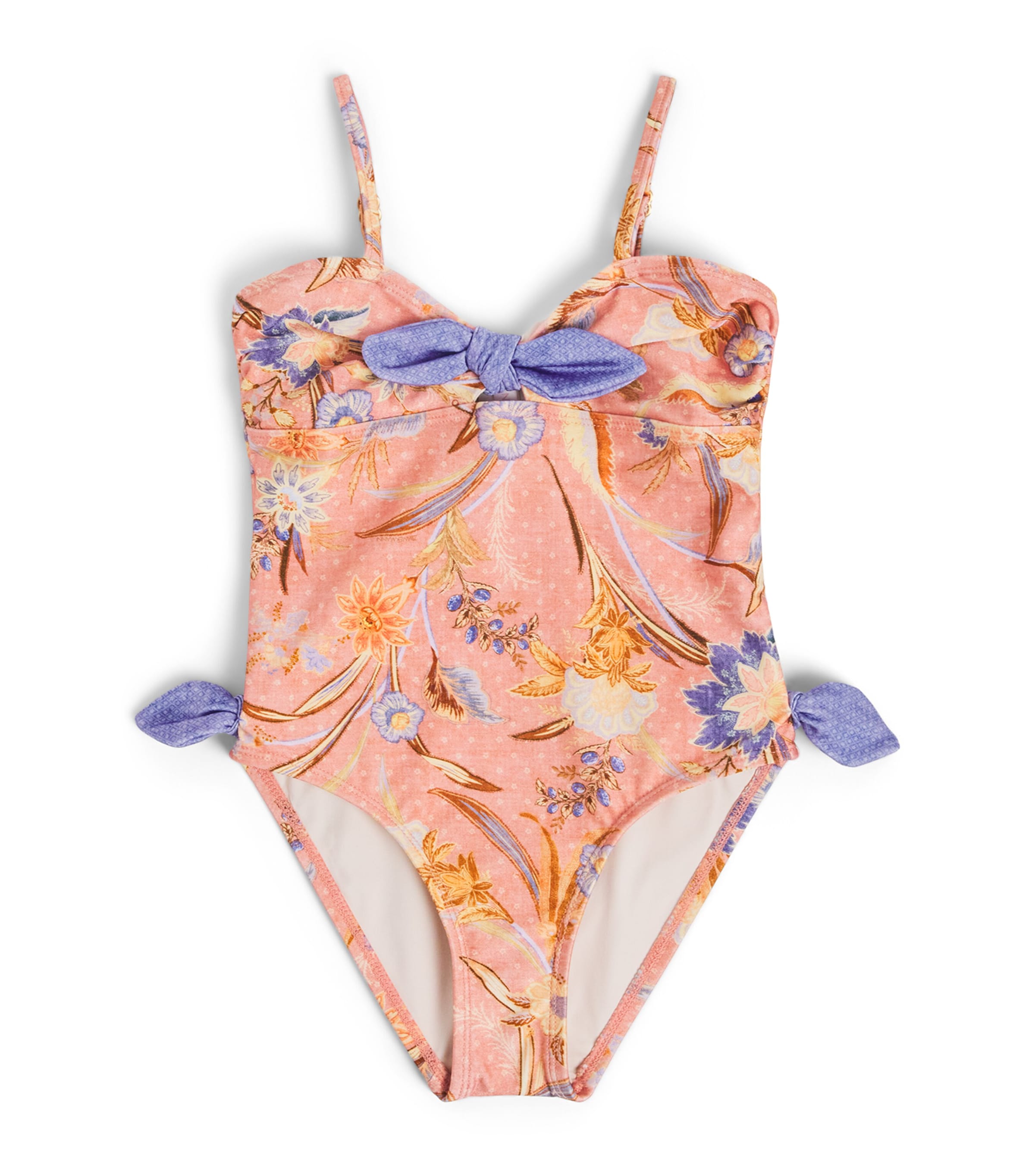 Zimmermann Kids Bow-Detail Indra Swimsuit (2-12 Years) Pink Scarf Floral