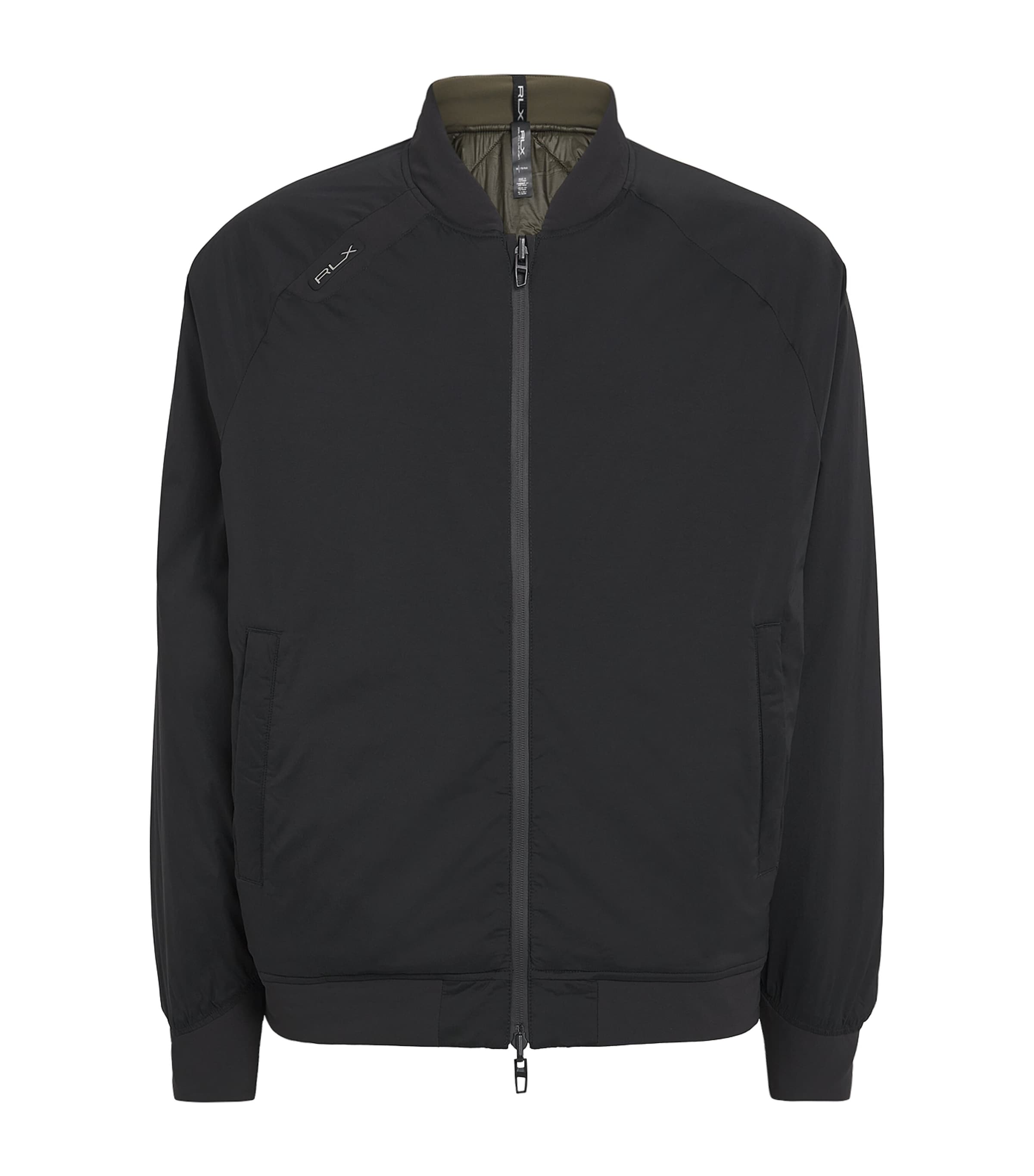 RLX Ralph Lauren Mens Reversible Water-Repellent Bomber Jacket Polo Blk/ranger Grn