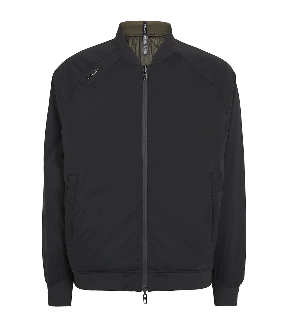 RLX Ralph Lauren Mens Reversible Water-Repellent Bomber Jacket Polo Blk/ranger Grn