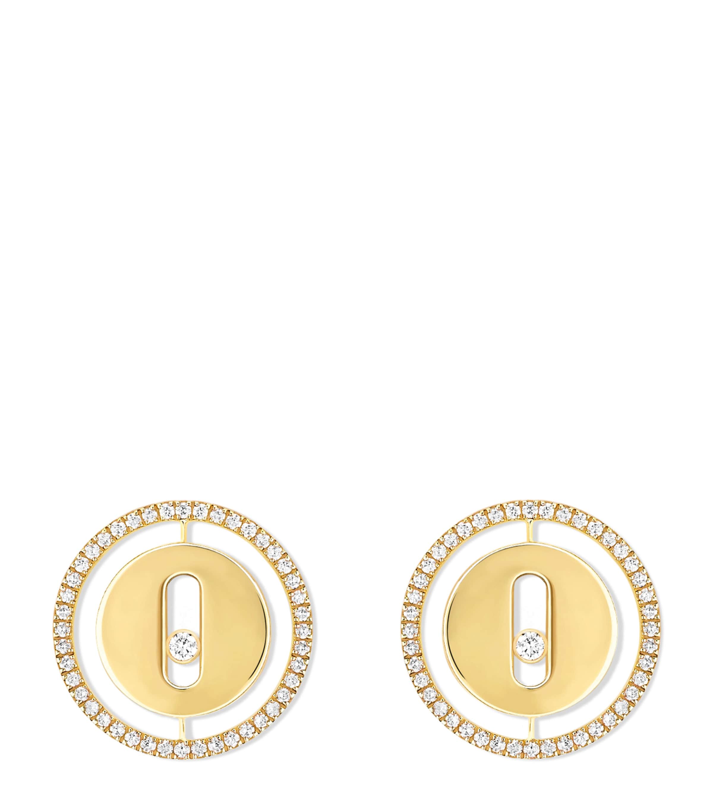 Yellow Gold and Diamond Lucky Move Earrings
