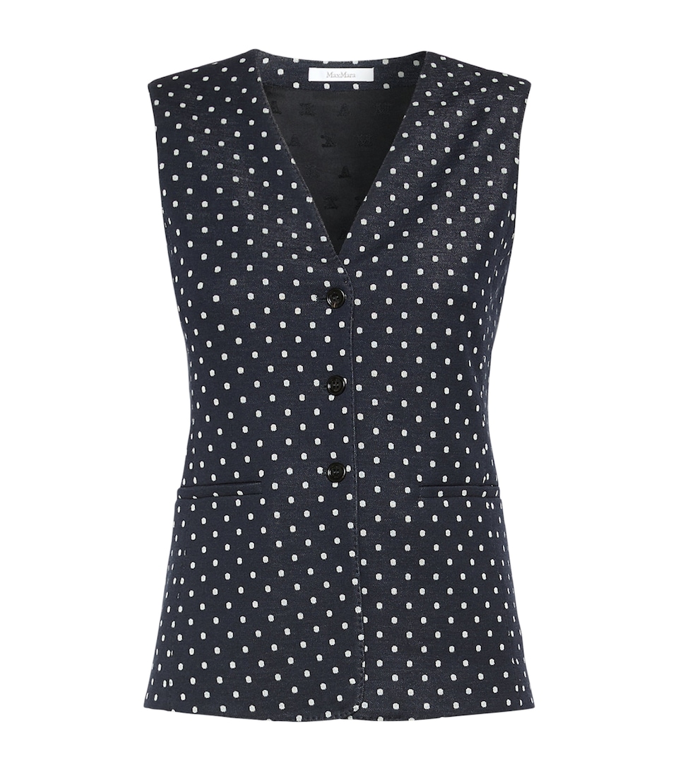 Max Mara Womens Polka Dot Waistcoat Ultramarine