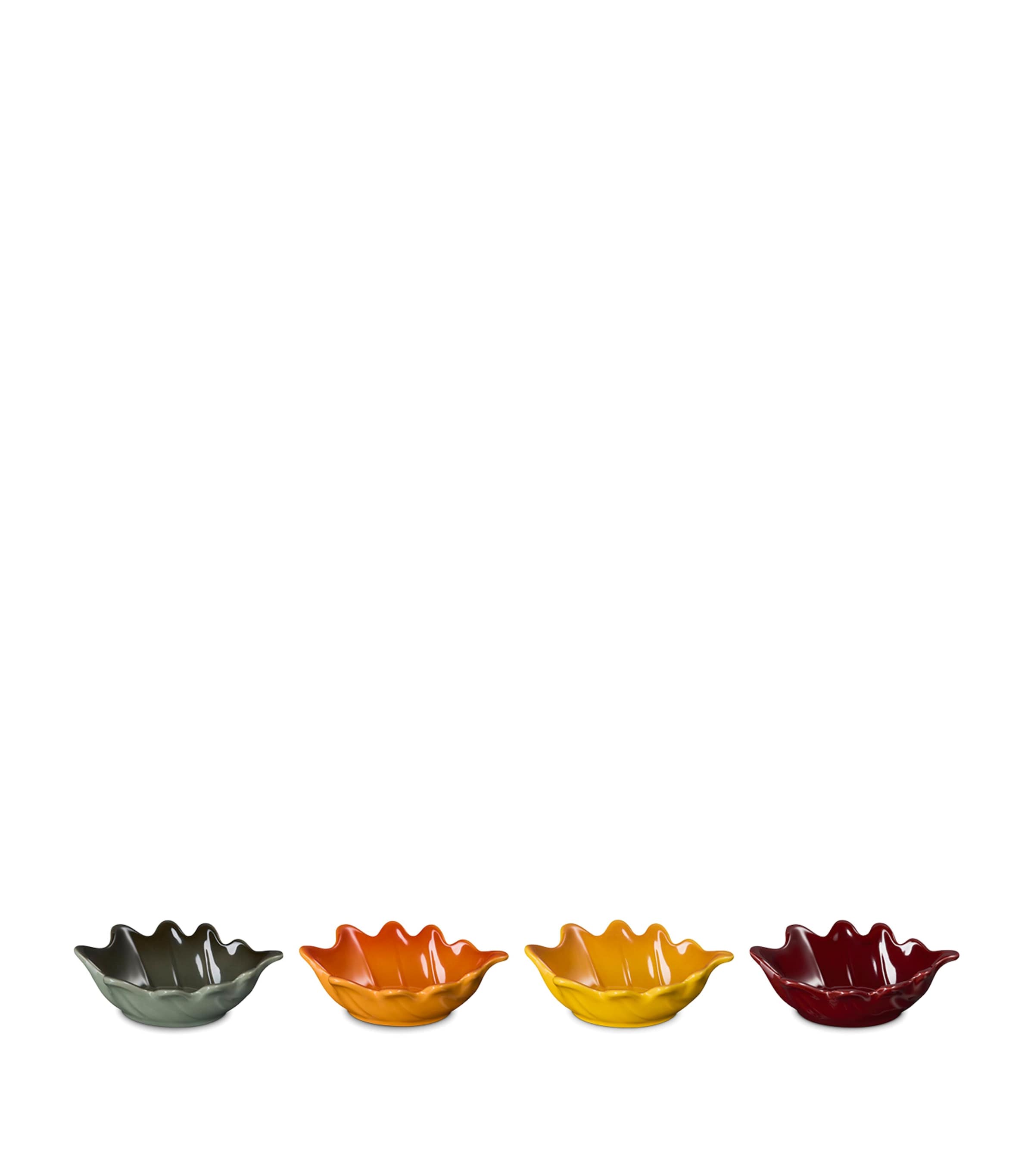 Le Creuset Stoneware Oak Leaf Dishes (Set of 4) Mixed